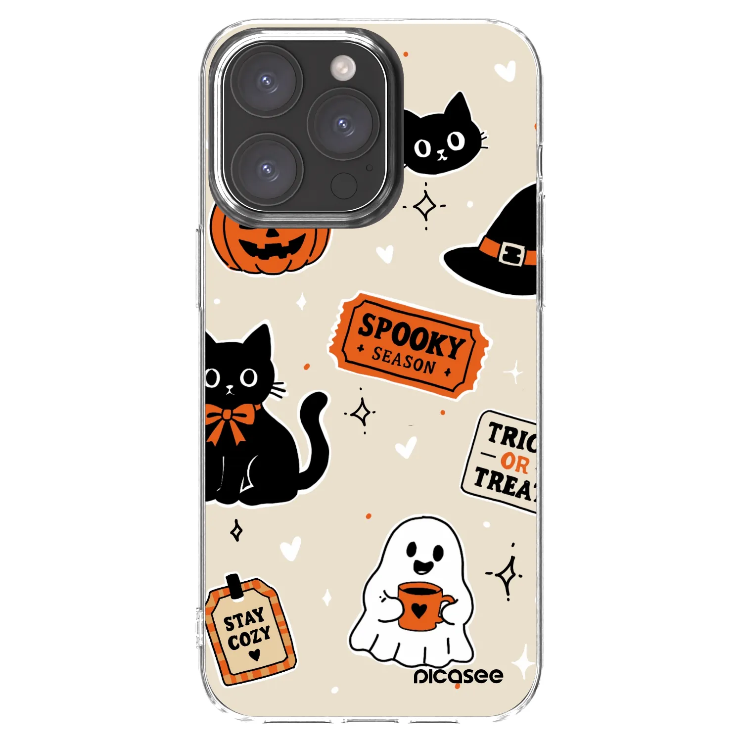 Picasee silikonski prozorni ovitek za Apple iPhone 15 Pro Max - Halloween stickers