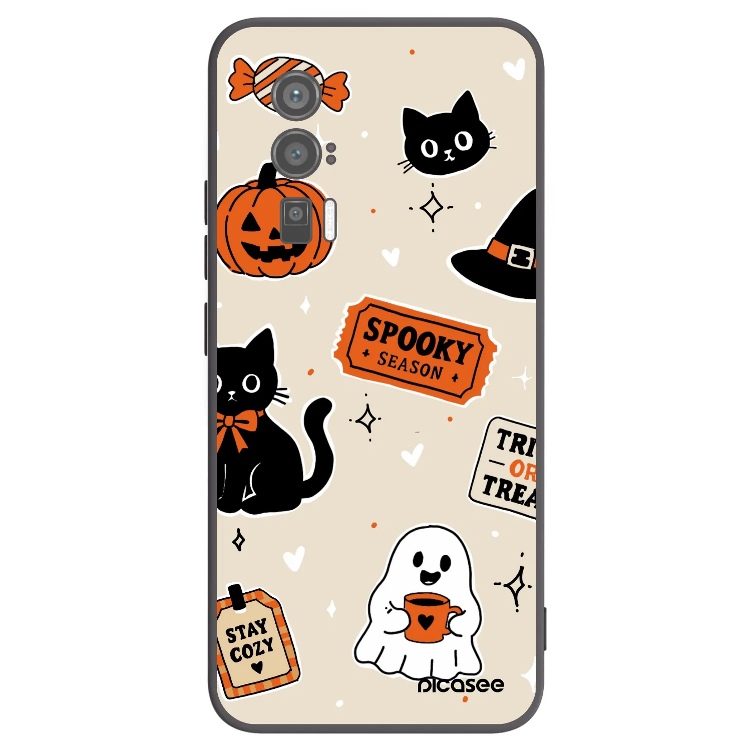 Picasee silikonski črni ovitek za Xiaomi Poco F5 Pro 5G - Halloween stickers