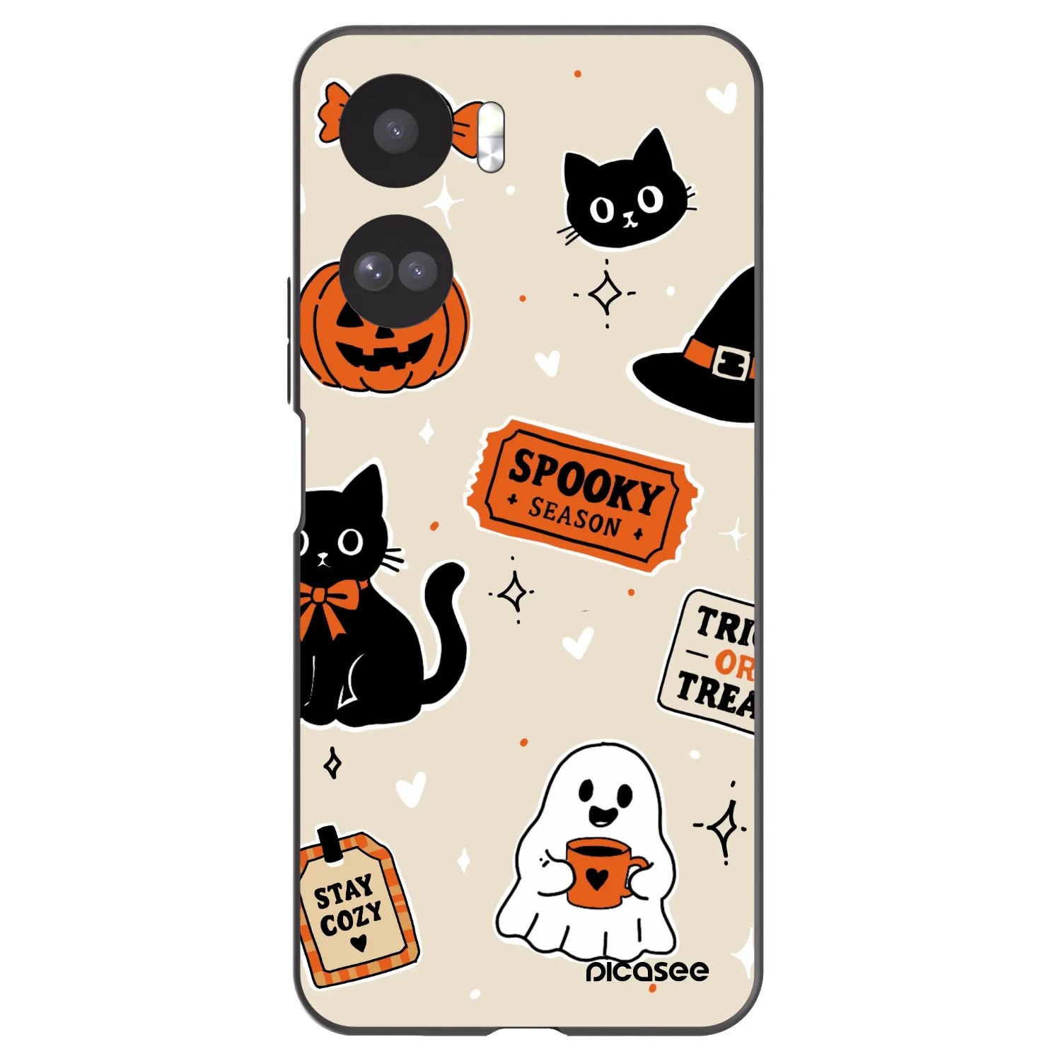 Picasee silikonski črni ovitek za Honor 90 Lite 5G - Halloween stickers