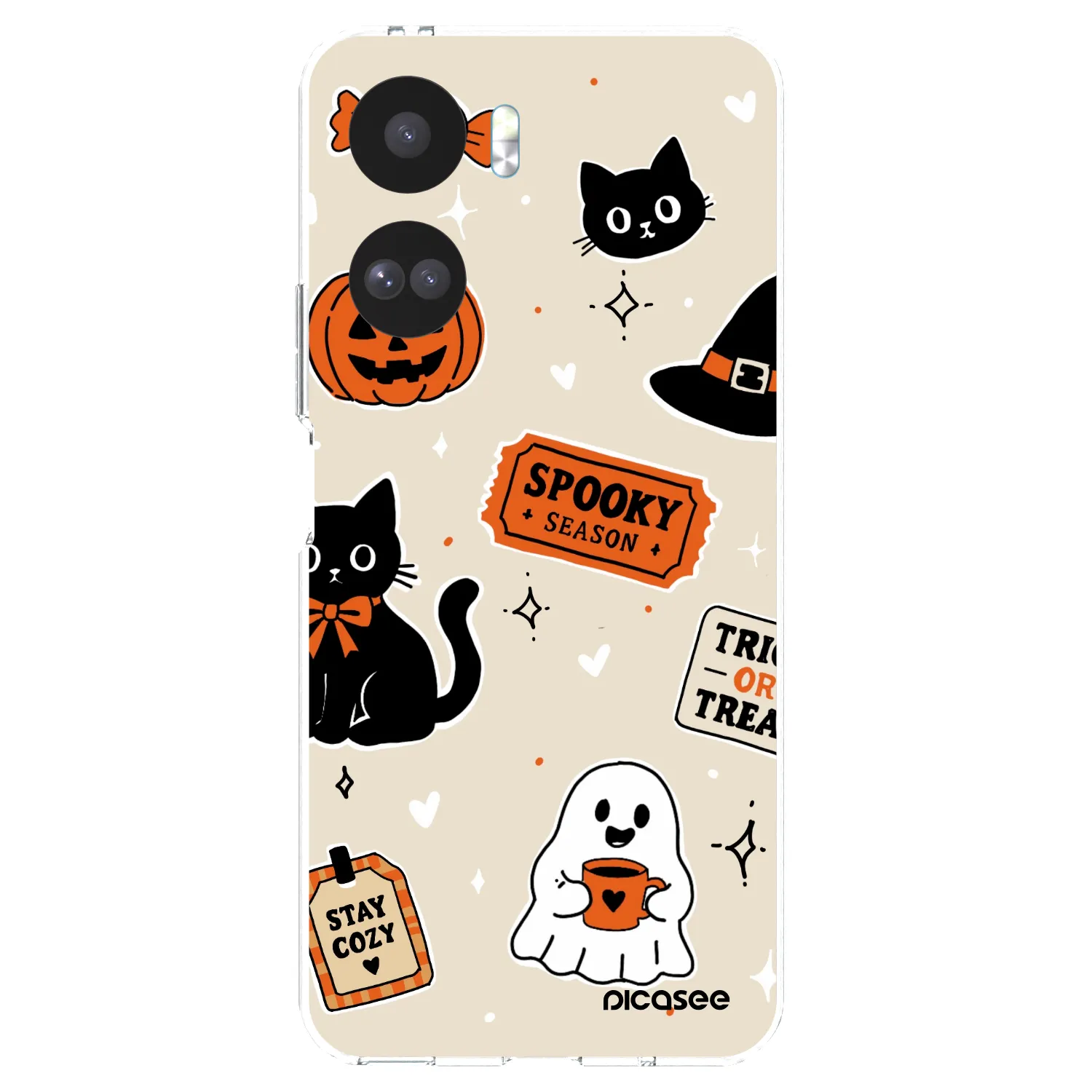 Picasee silikonski prozorni ovitek za Honor 90 Lite 5G - Halloween stickers
