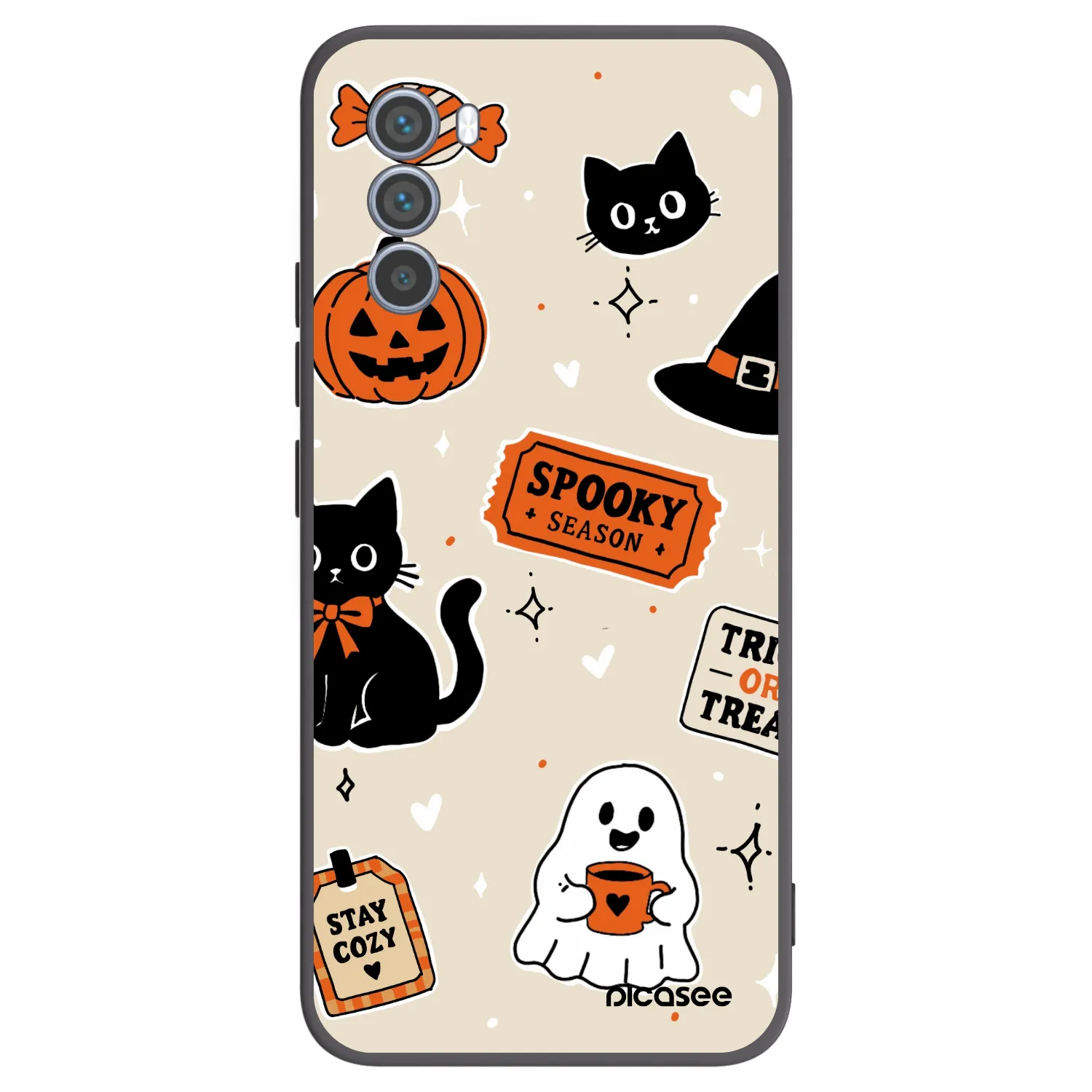 Picasee silikonski črni ovitek za Motorola Moto G62 - Halloween stickers