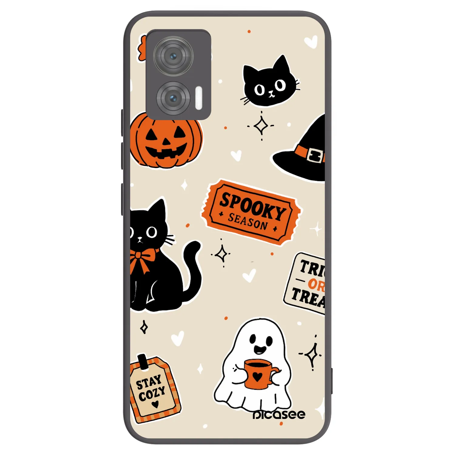 Picasee silikonski črni ovitek za Motorola Edge 30 Neo - Halloween stickers
