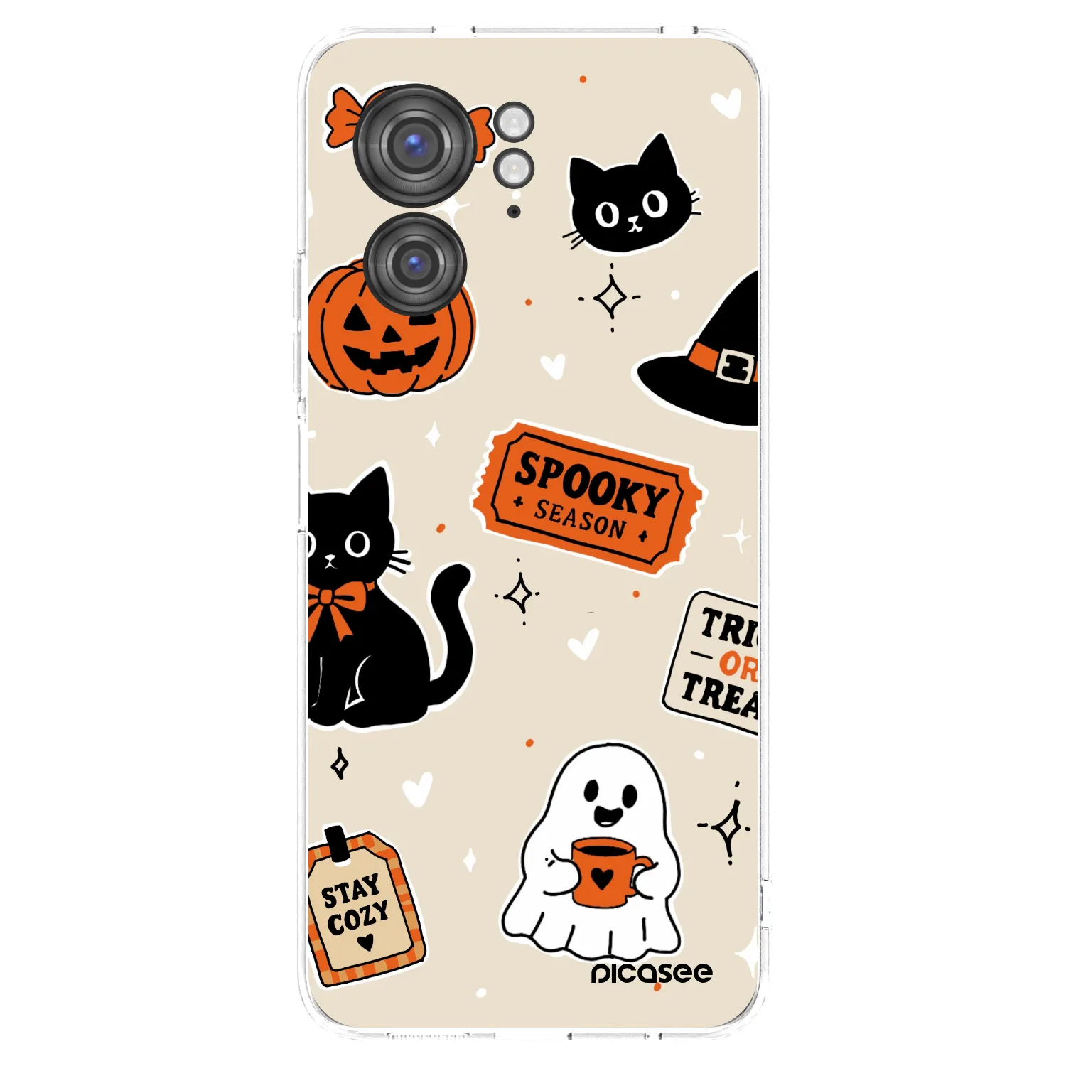 Picasee silikonski prozorni ovitek za Motorola Edge 40 - Halloween stickers