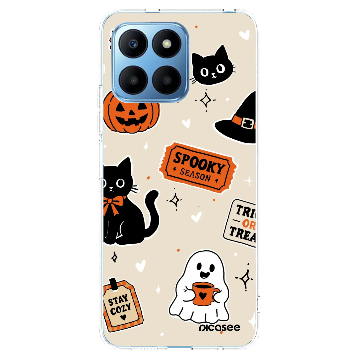 Picasee silikonski prozorni ovitek za Honor 70 Lite - Halloween stickers