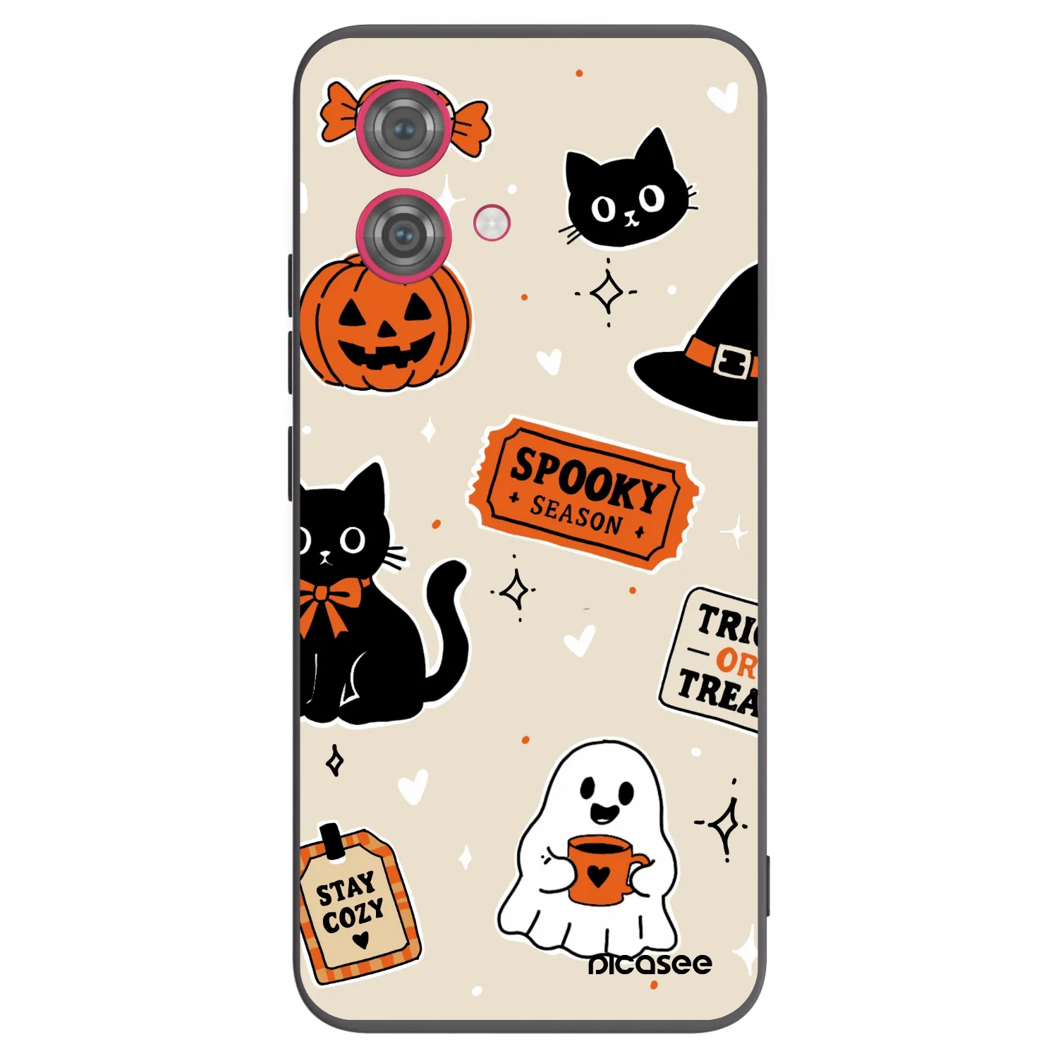 Picasee silikonski črni ovitek za Motorola Moto G84 5G - Halloween stickers