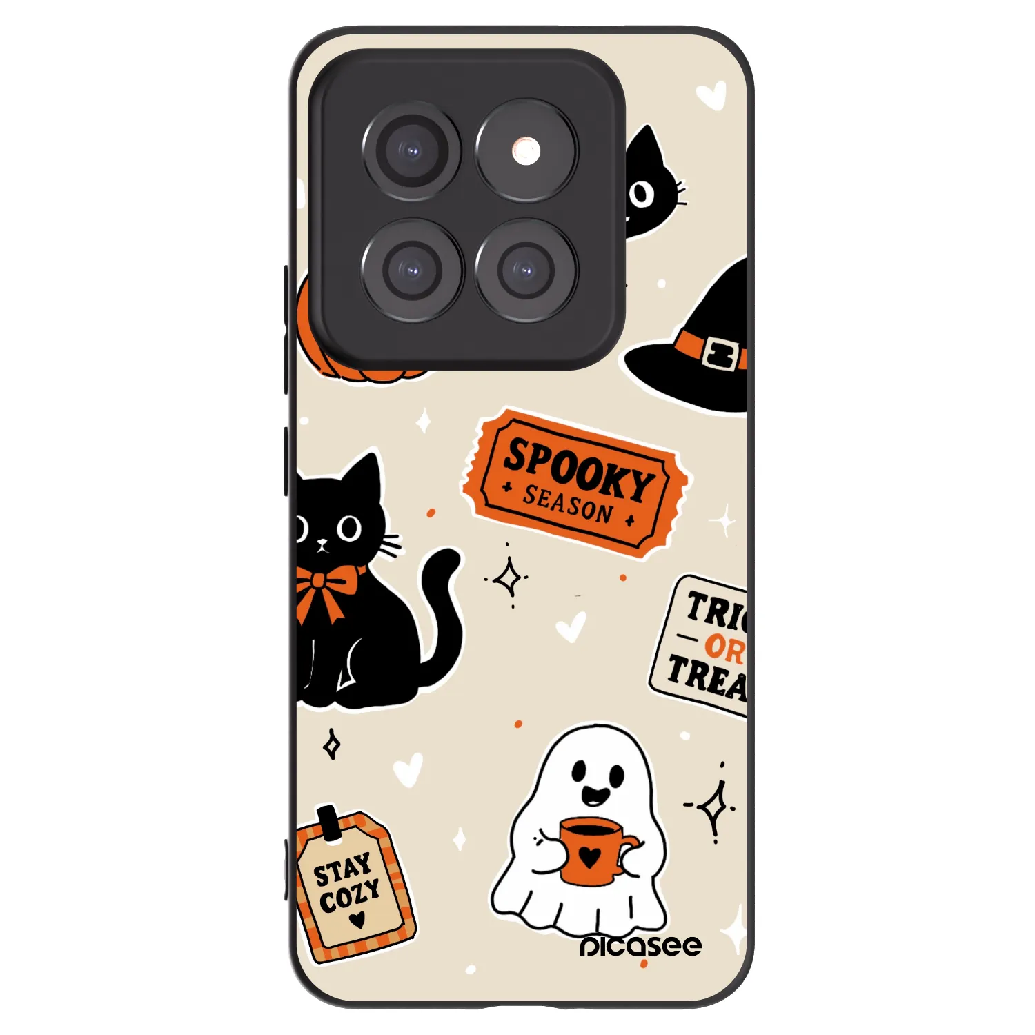 Picasee silikonski črni ovitek za Xiaomi 14 Pro - Halloween stickers