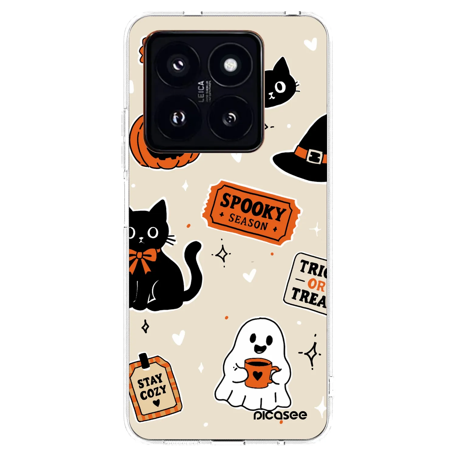 Picasee silikonski prozorni ovitek za Xiaomi 14 Pro - Halloween stickers