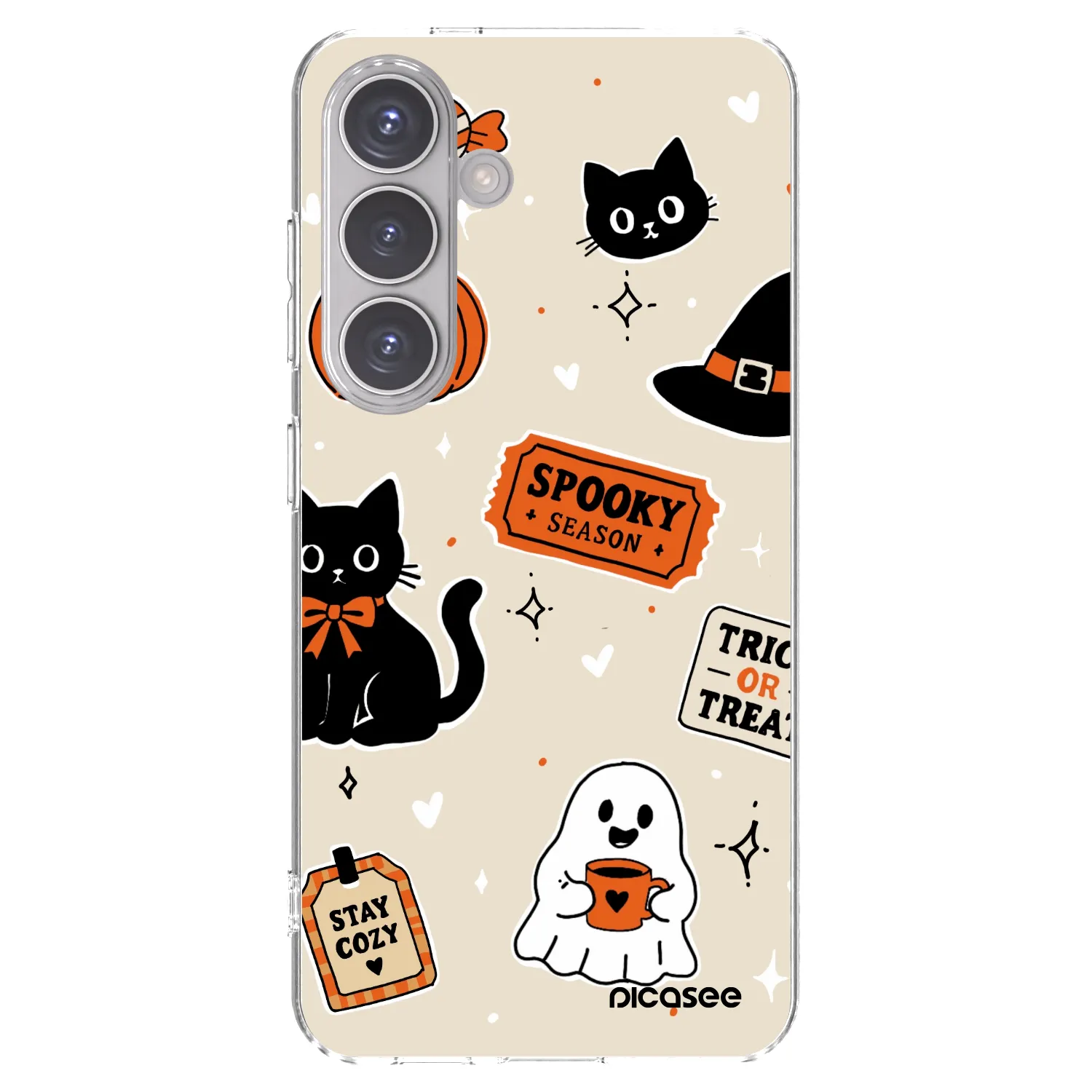 Picasee silikonski prozorni ovitek za Samsung Galaxy S24 S921B 5G - Halloween stickers