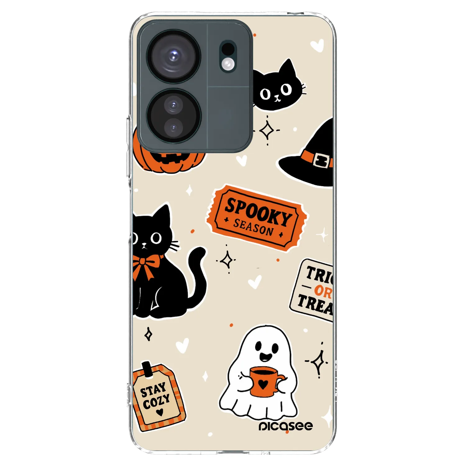 Picasee silikonski prozorni ovitek za Xiaomi Redmi 13C 4G - Halloween stickers