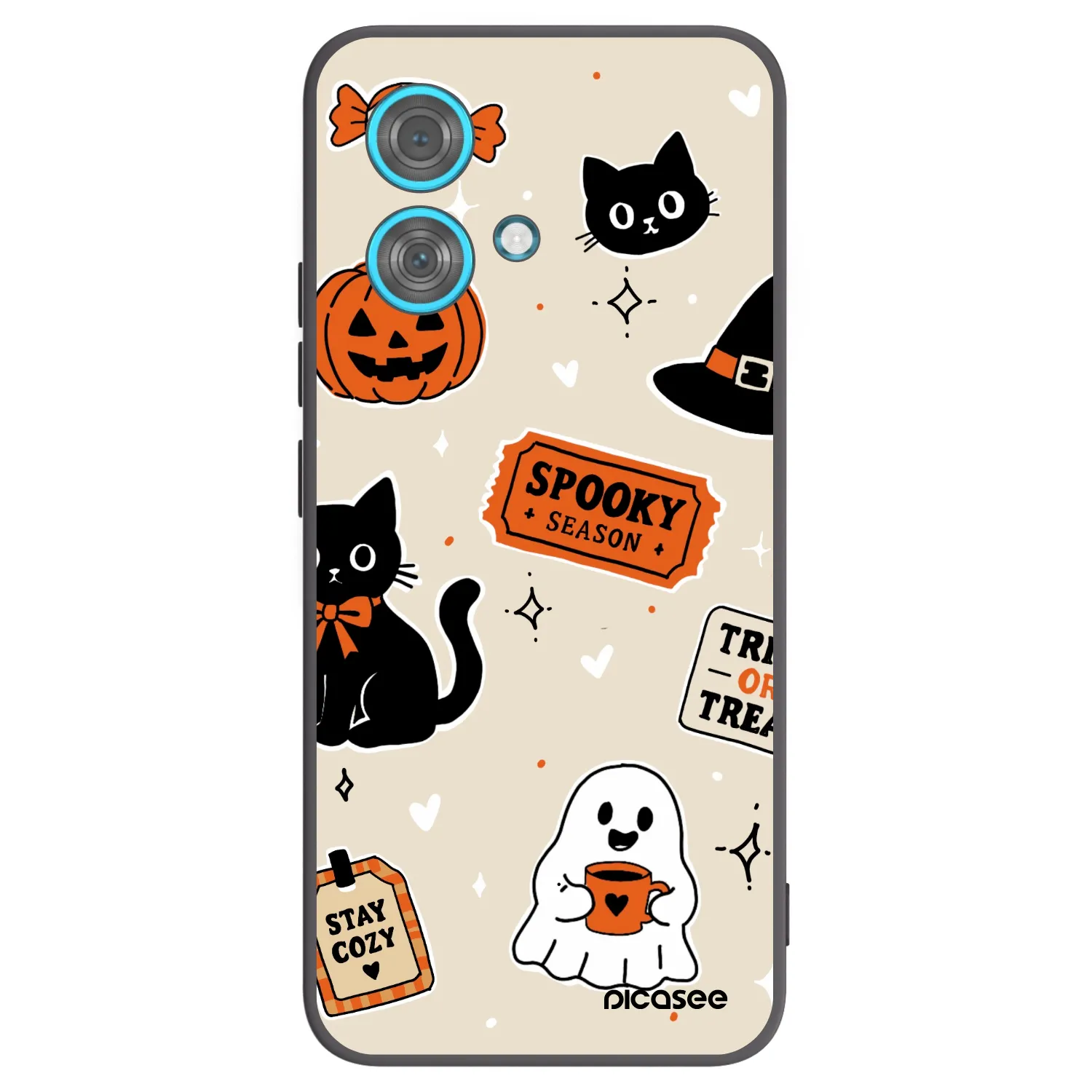 Picasee silikonski črni ovitek za Motorola Edge 40 Neo - Halloween stickers