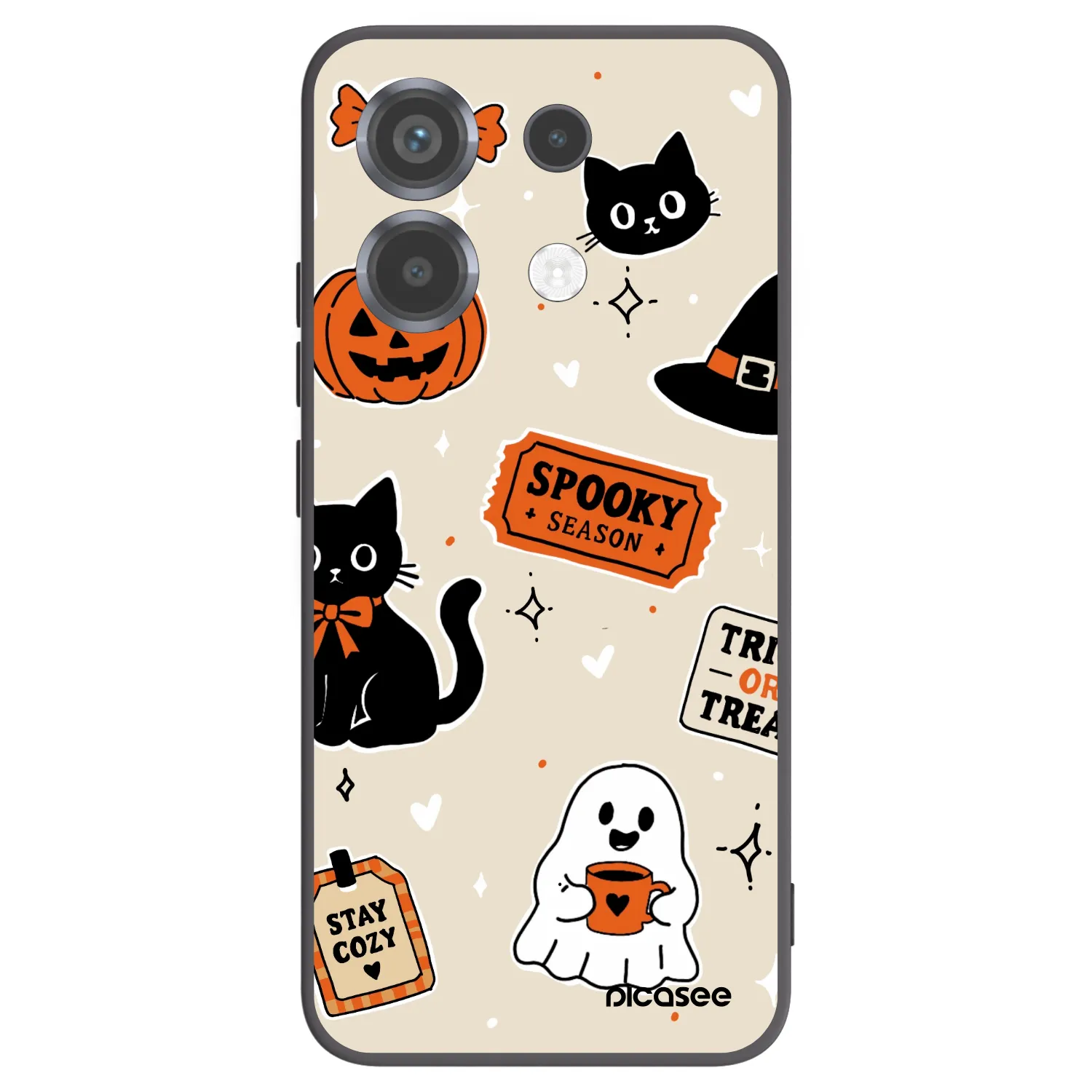 Picasee silikonski črni ovitek za Xiaomi Poco X6 - Halloween stickers