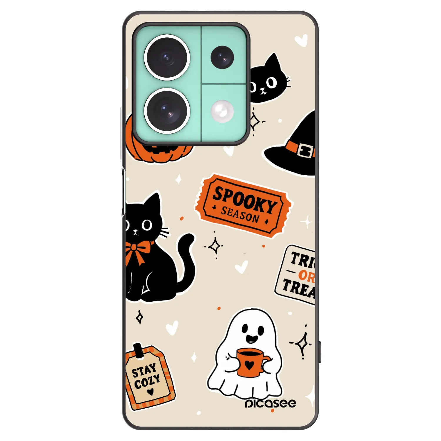 Picasee silikonski črni ovitek za Xiaomi Redmi Note 13 5G - Halloween stickers