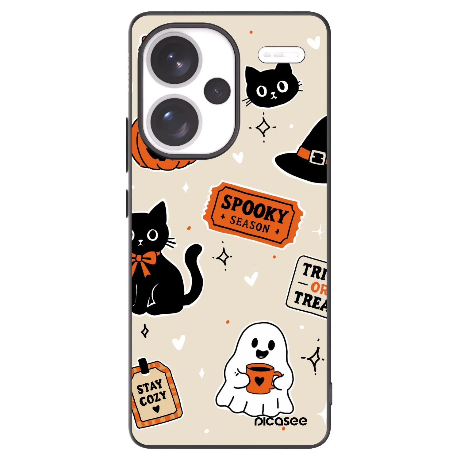 Picasee silikonski črni ovitek za Xiaomi Redmi Note 13 Pro+ 5G - Halloween stickers