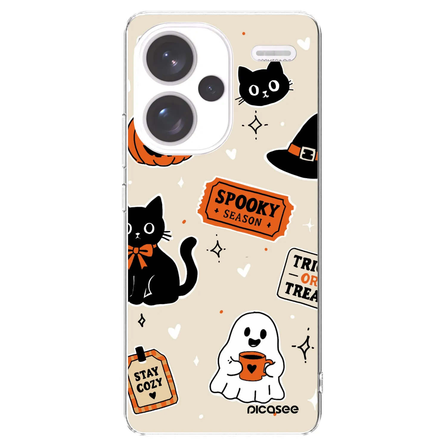 Picasee silikonski prozorni ovitek za Xiaomi Redmi Note 13 Pro+ 5G - Halloween stickers