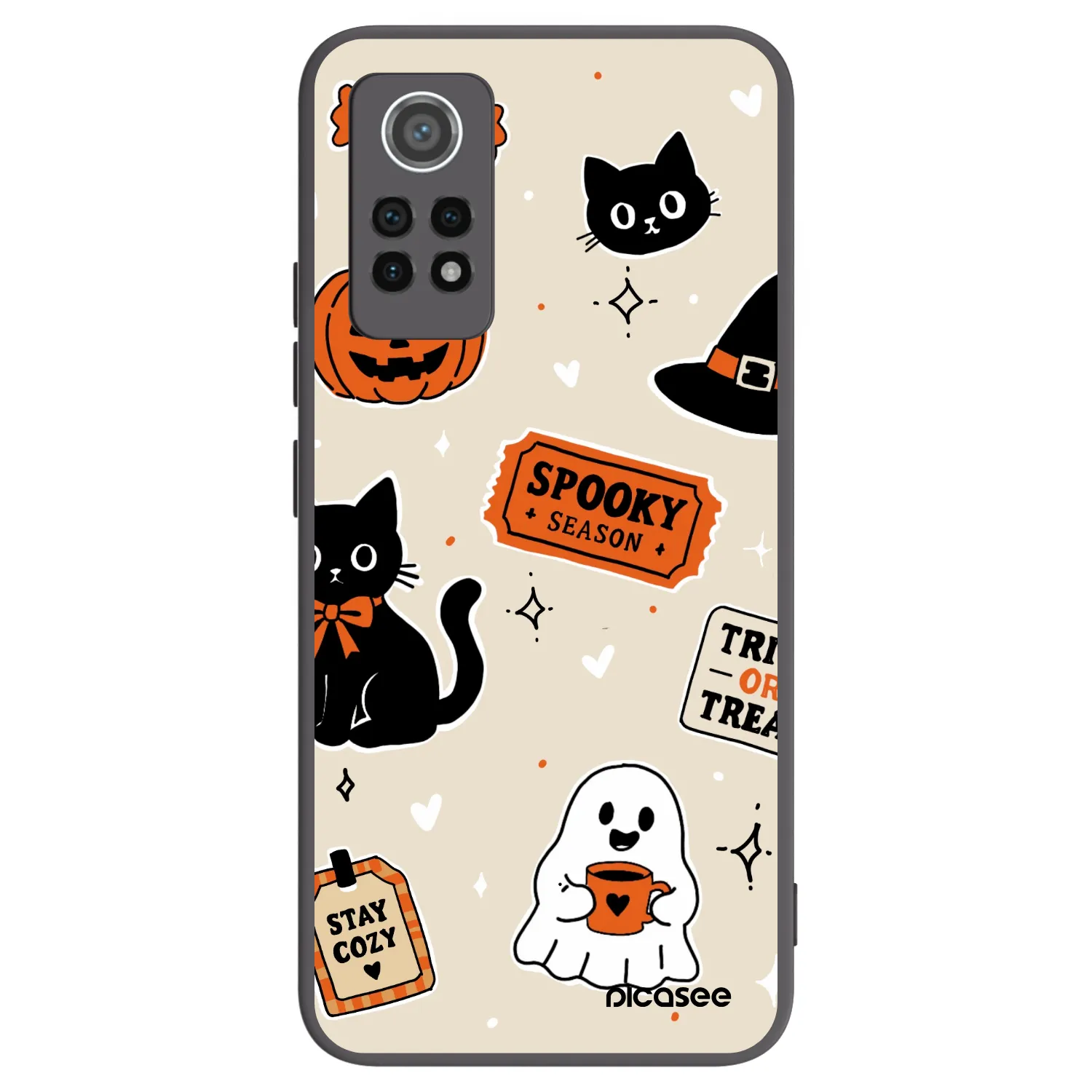 Picasee silikonski črni ovitek za Xiaomi Redmi Note 12 Pro 4G - Halloween stickers
