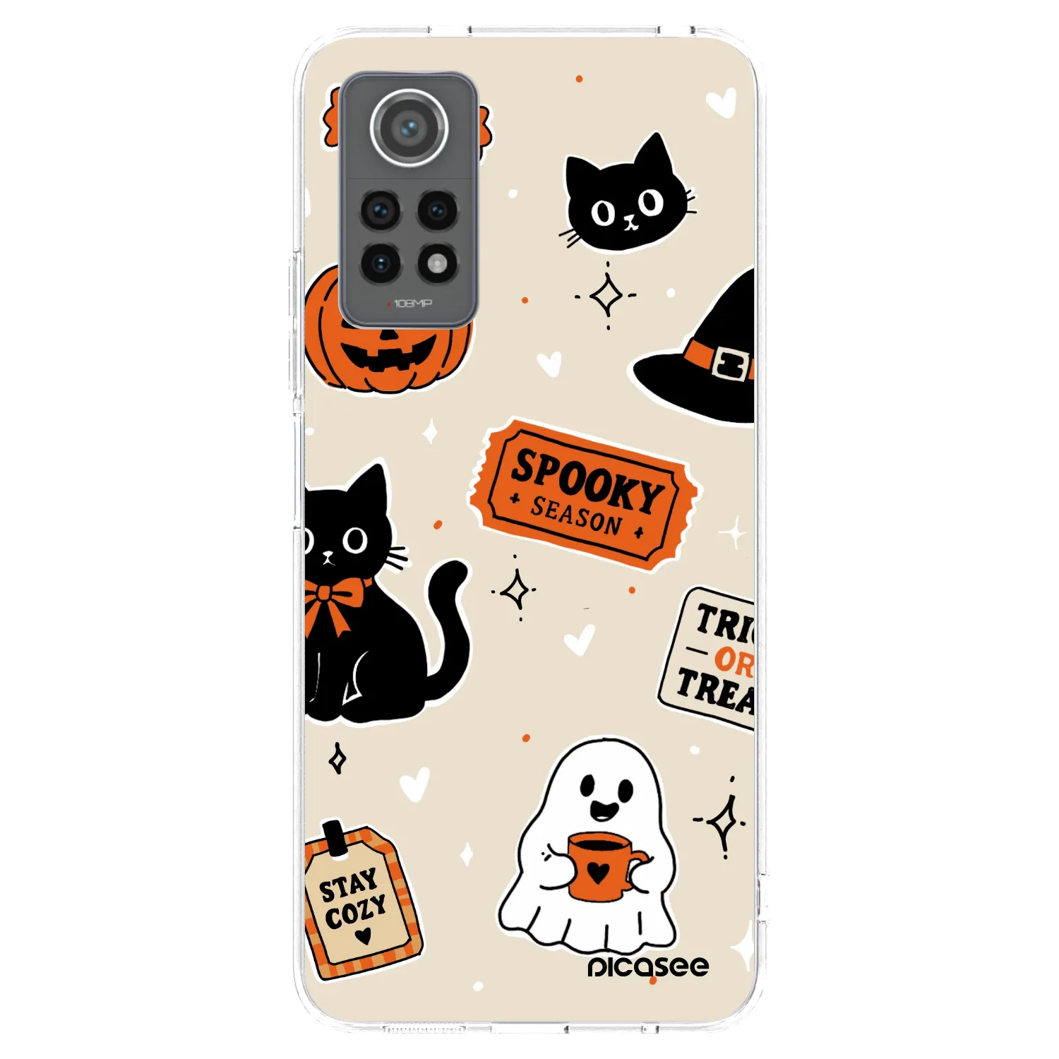 Picasee silikonski prozorni ovitek za Xiaomi Redmi Note 12 Pro 4G - Halloween stickers