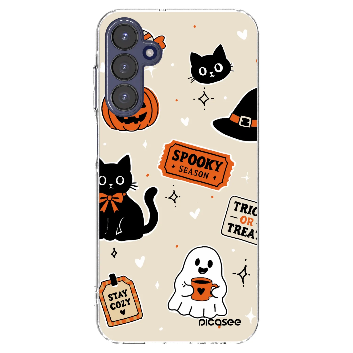 Picasee silikonski prozorni ovitek za Samsung Galaxy A15 A155F 4G - Halloween stickers