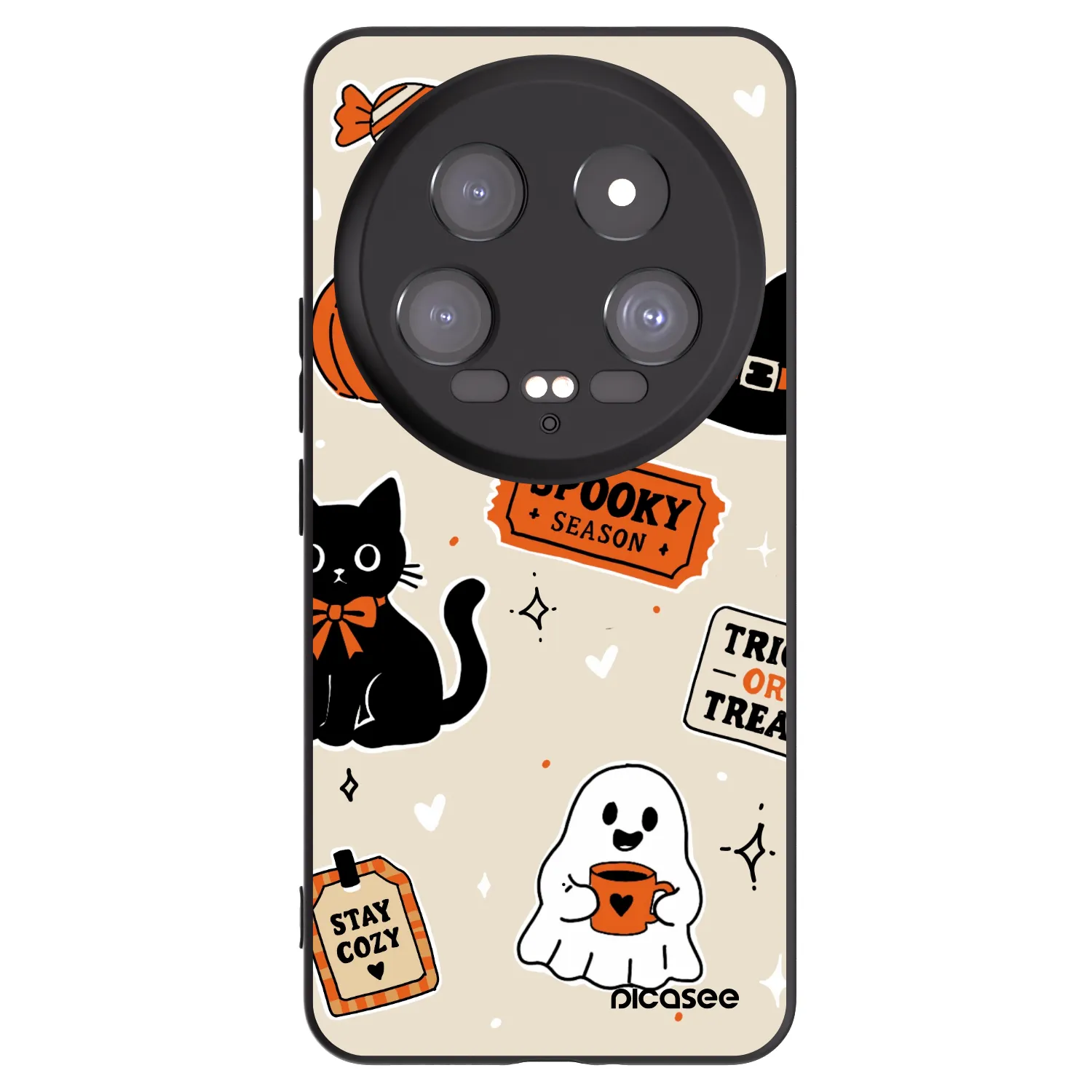 Picasee silikonski črni ovitek za Xiaomi 14 Ultra - Halloween stickers