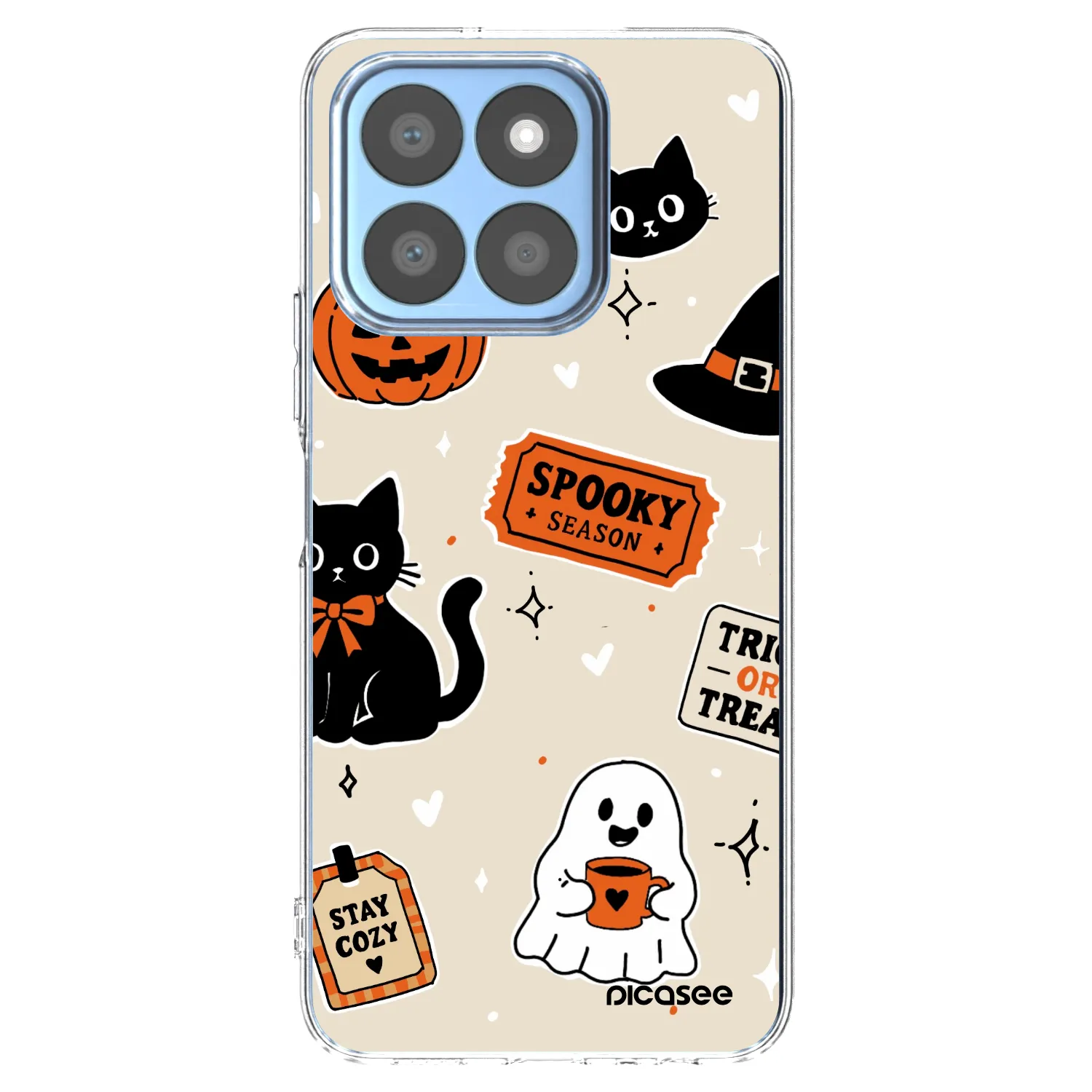 Picasee silikonski prozorni ovitek za Honor X8b - Halloween stickers