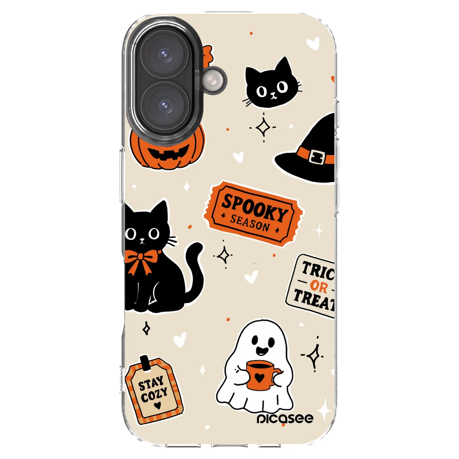 Picasee silikonski prozorni ovitek za Apple iPhone 16 - Halloween stickers
