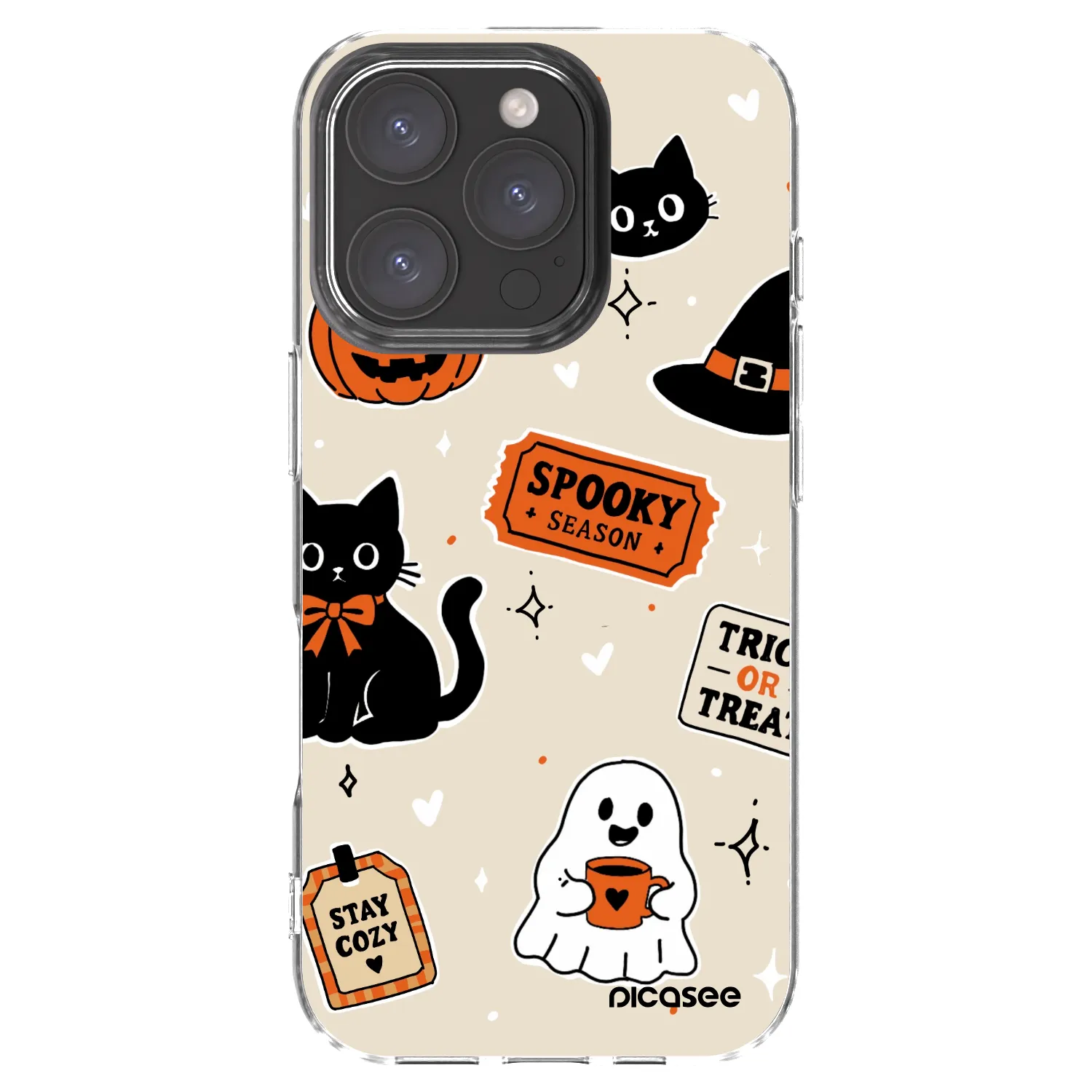 Picasee silikonski prozorni ovitek za Apple iPhone 16 Pro - Halloween stickers