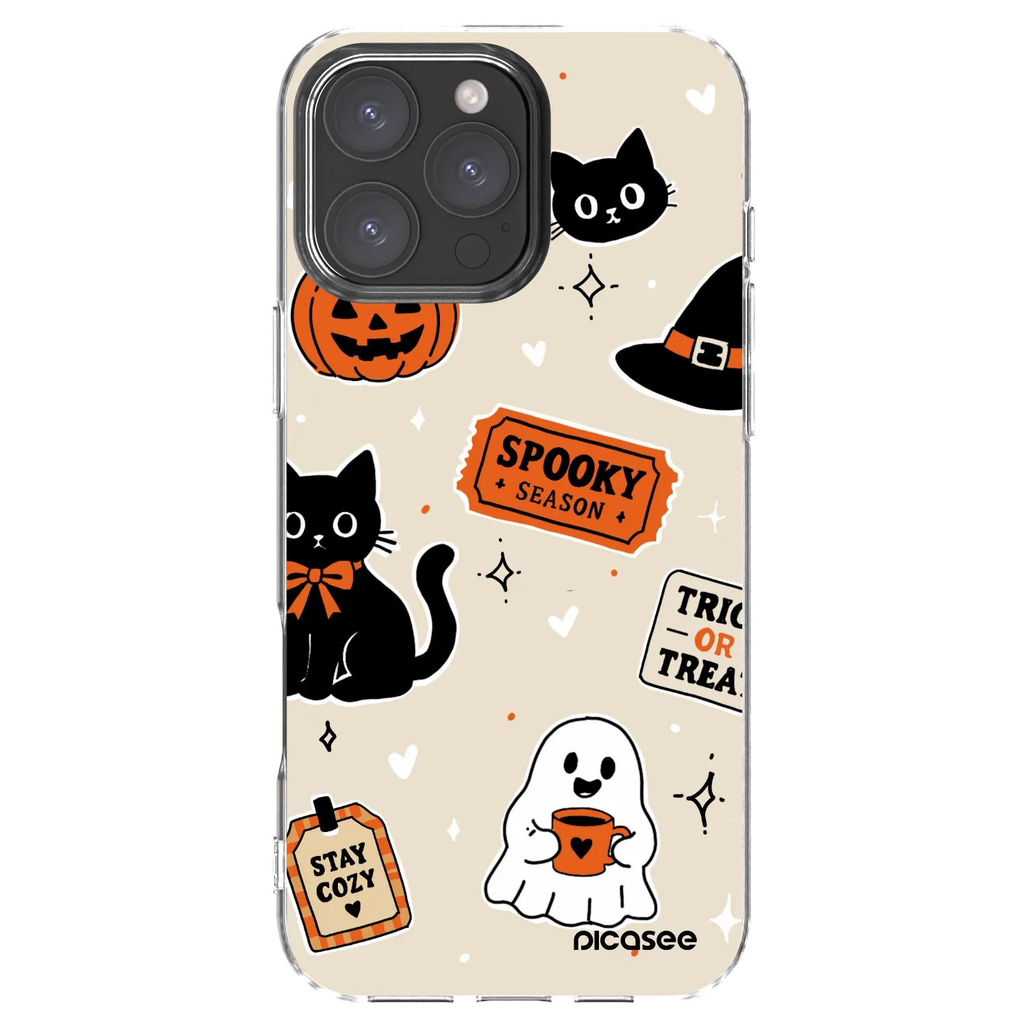 Picasee silikonski prozorni ovitek za Apple iPhone 16 Pro Max - Halloween stickers