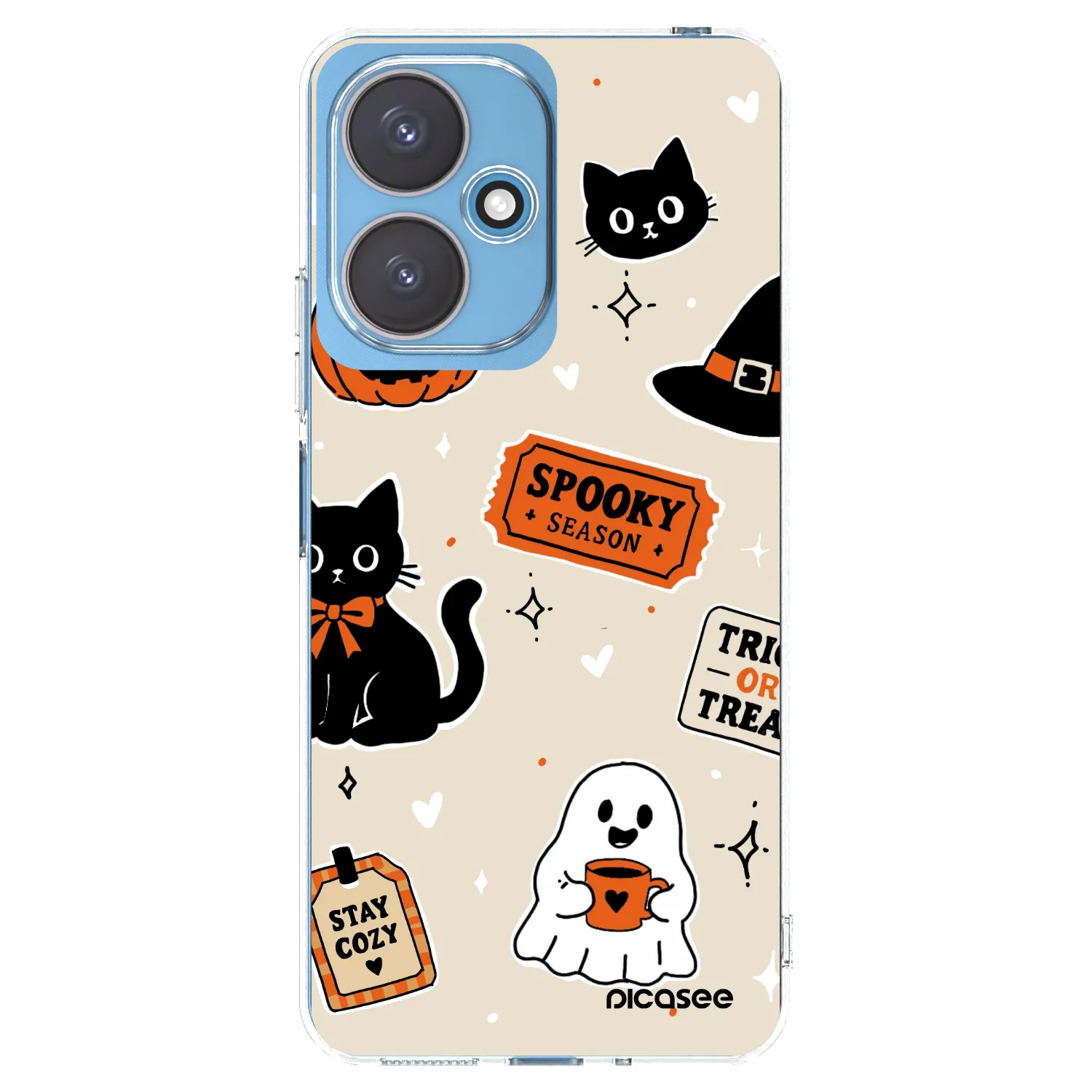 Picasee silikonski prozorni ovitek za Xiaomi Redmi 13C 5G - Halloween stickers