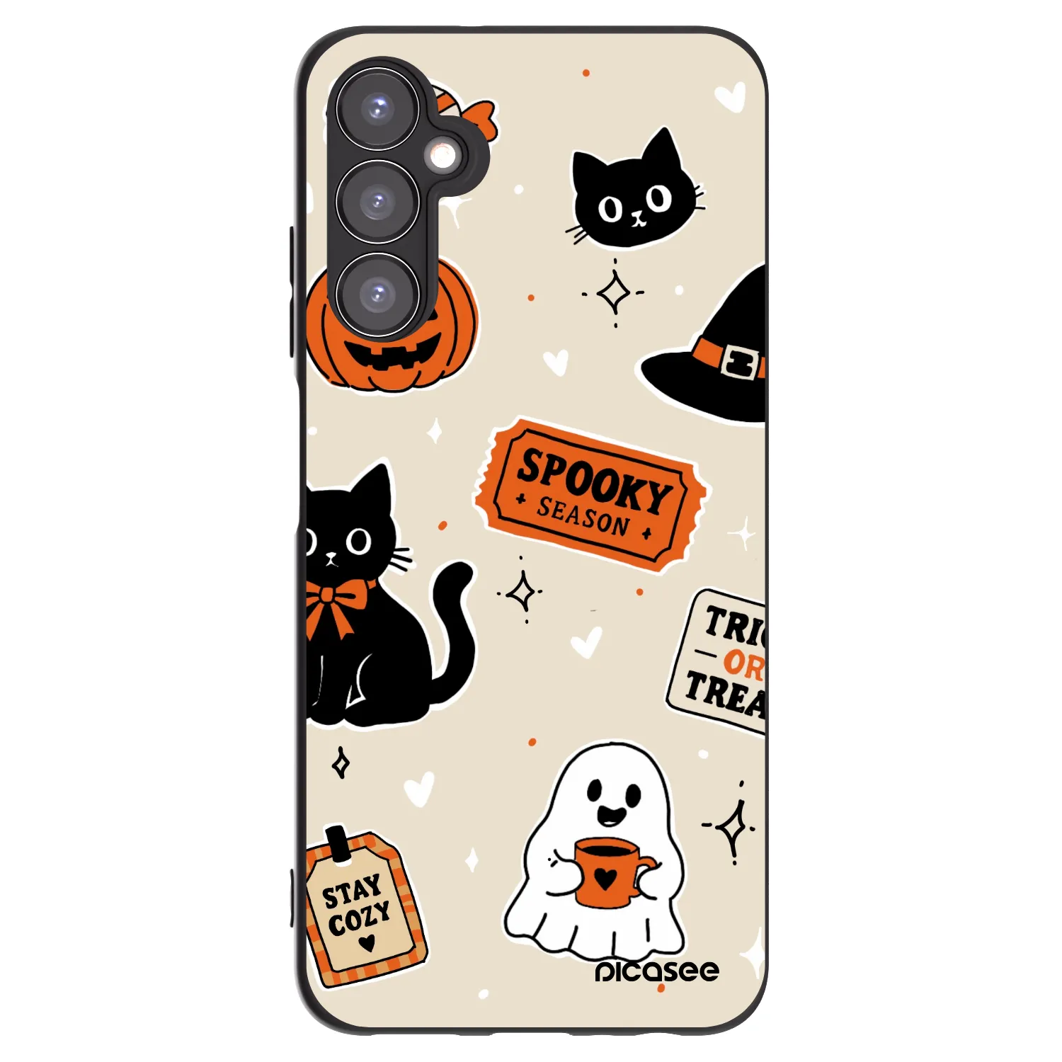 Picasee silikonski črni ovitek za Samsung Galaxy A05s A057G - Halloween stickers