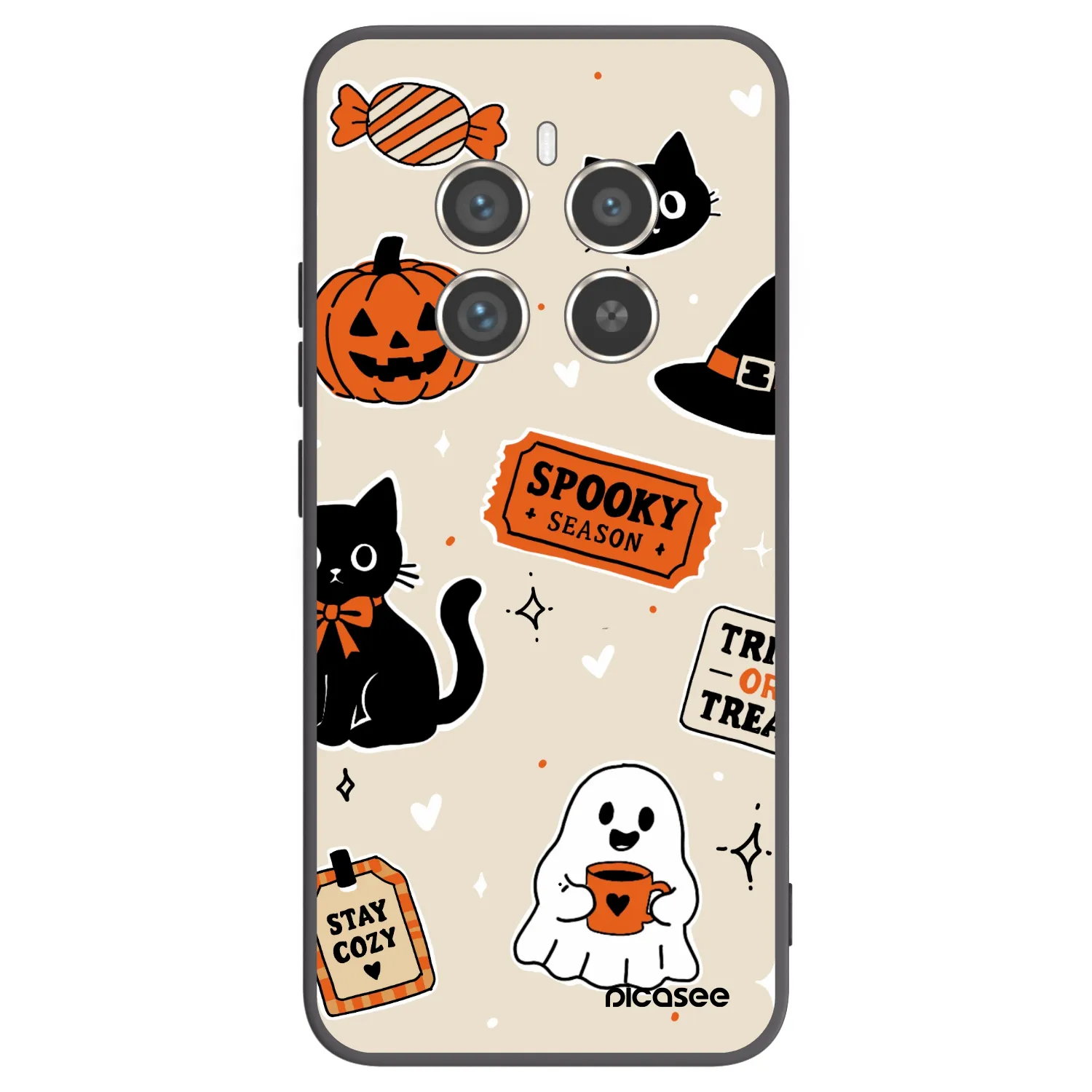 Picasee silikonski črni ovitek za Realme 12 Pro 5G - Halloween stickers