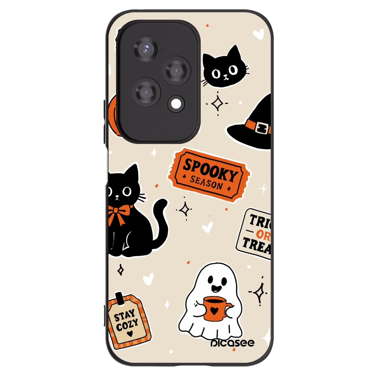 Picasee silikonski črni ovitek za Honor 200 Lite - Halloween stickers