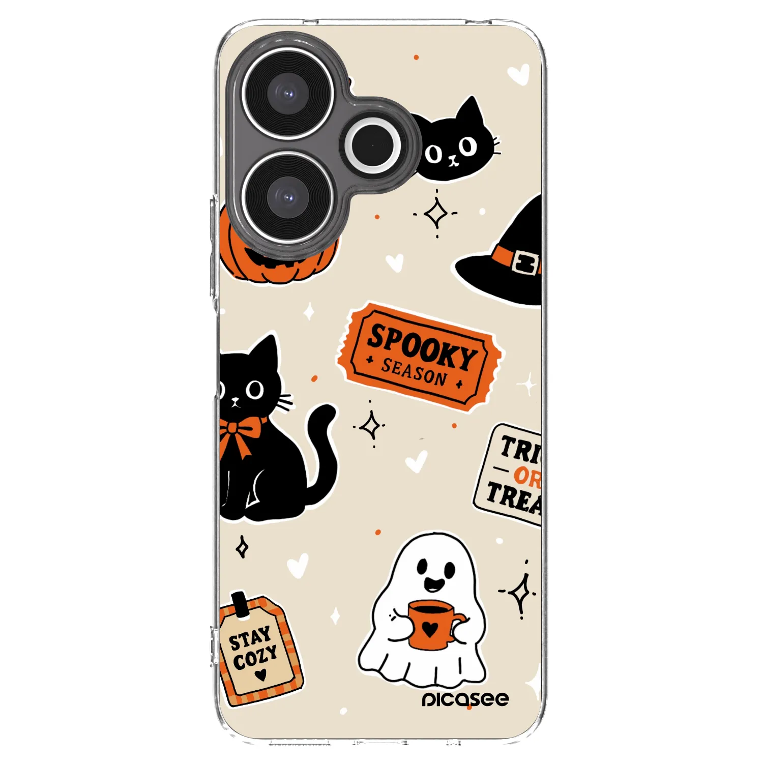 Picasee silikonski prozorni ovitek za Xiaomi Redmi 13 4G - Halloween stickers