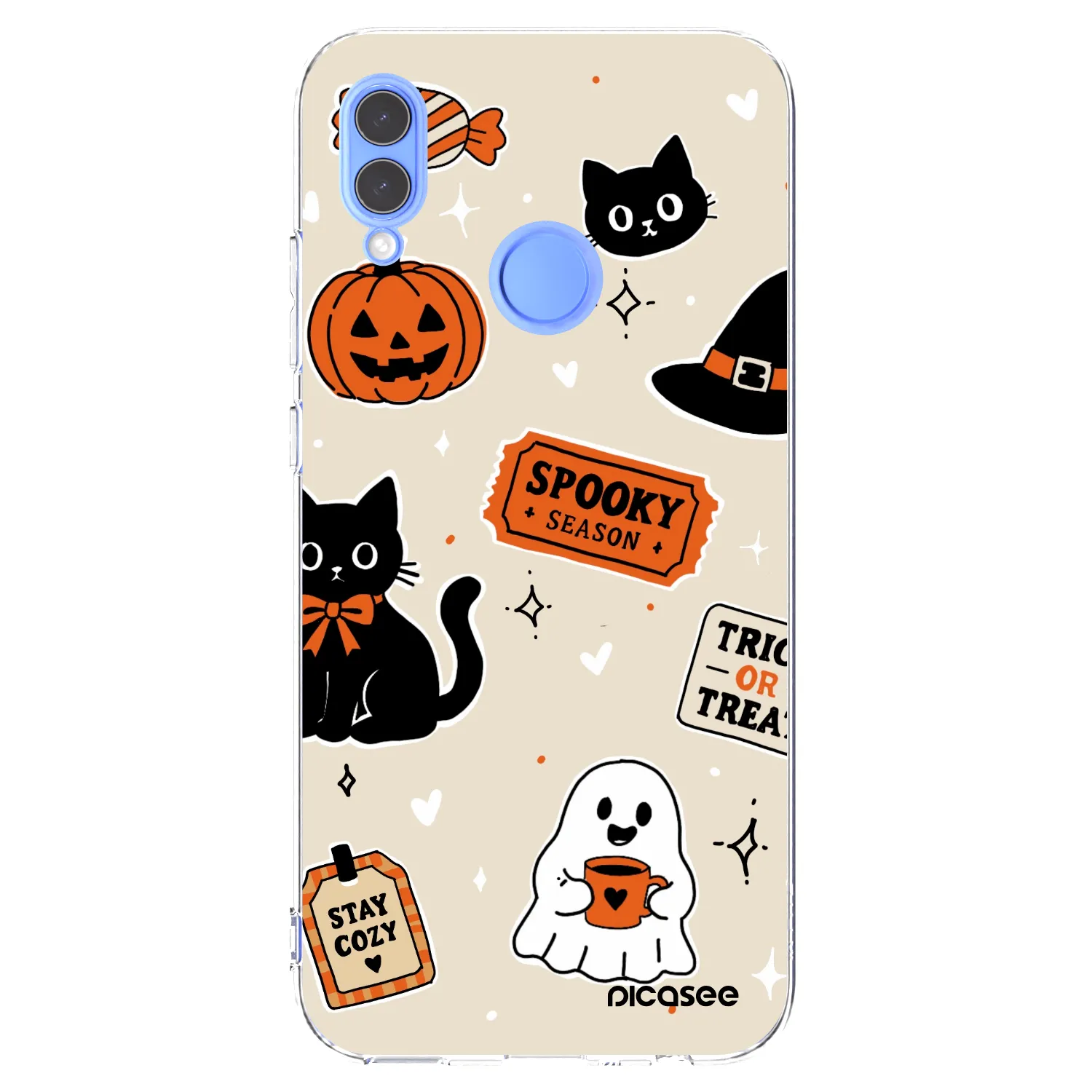 Picasee silikonski prozorni ovitek za Honor 10 Lite - Halloween stickers