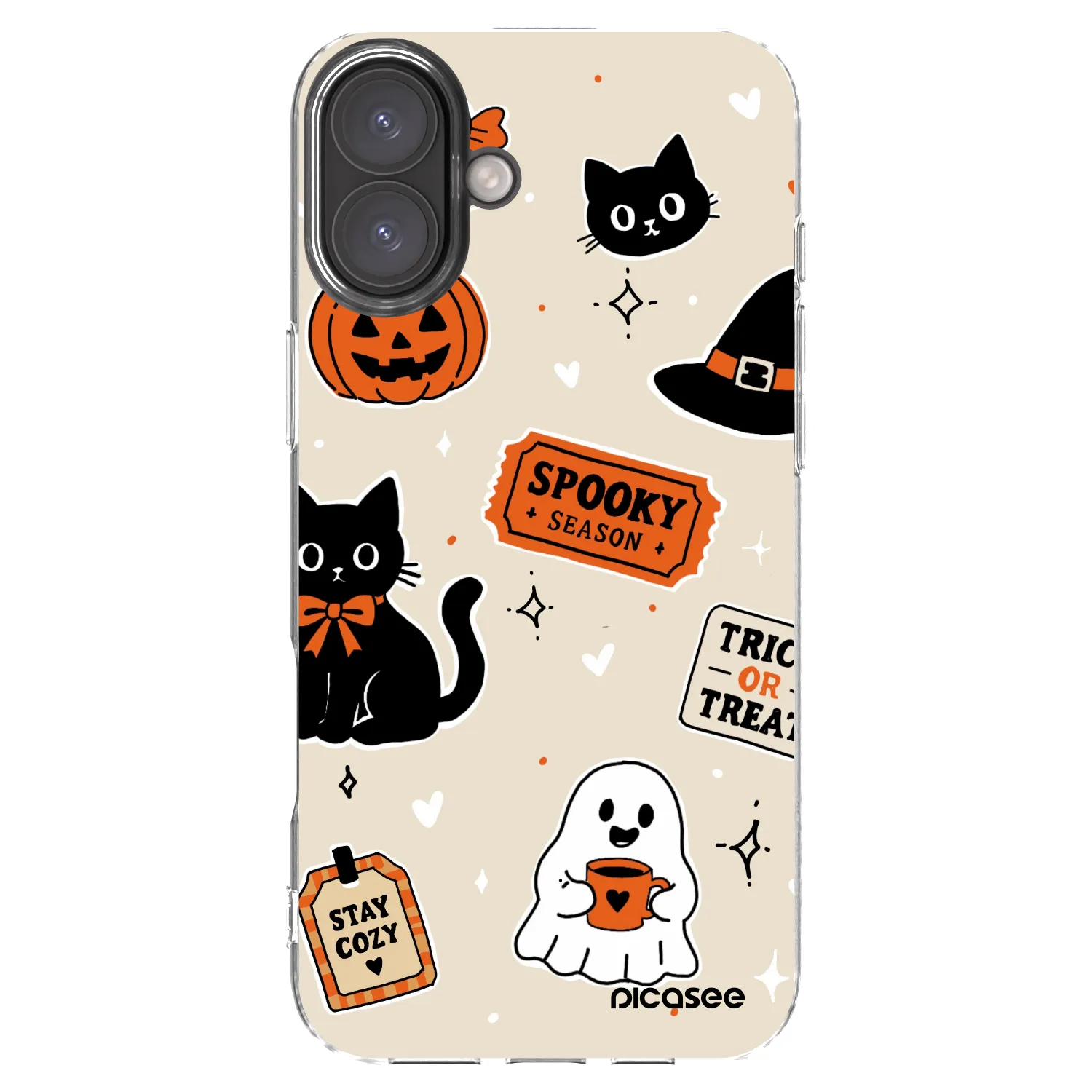 Picasee silikonski prozorni ovitek za Apple iPhone 16 Plus - Halloween stickers
