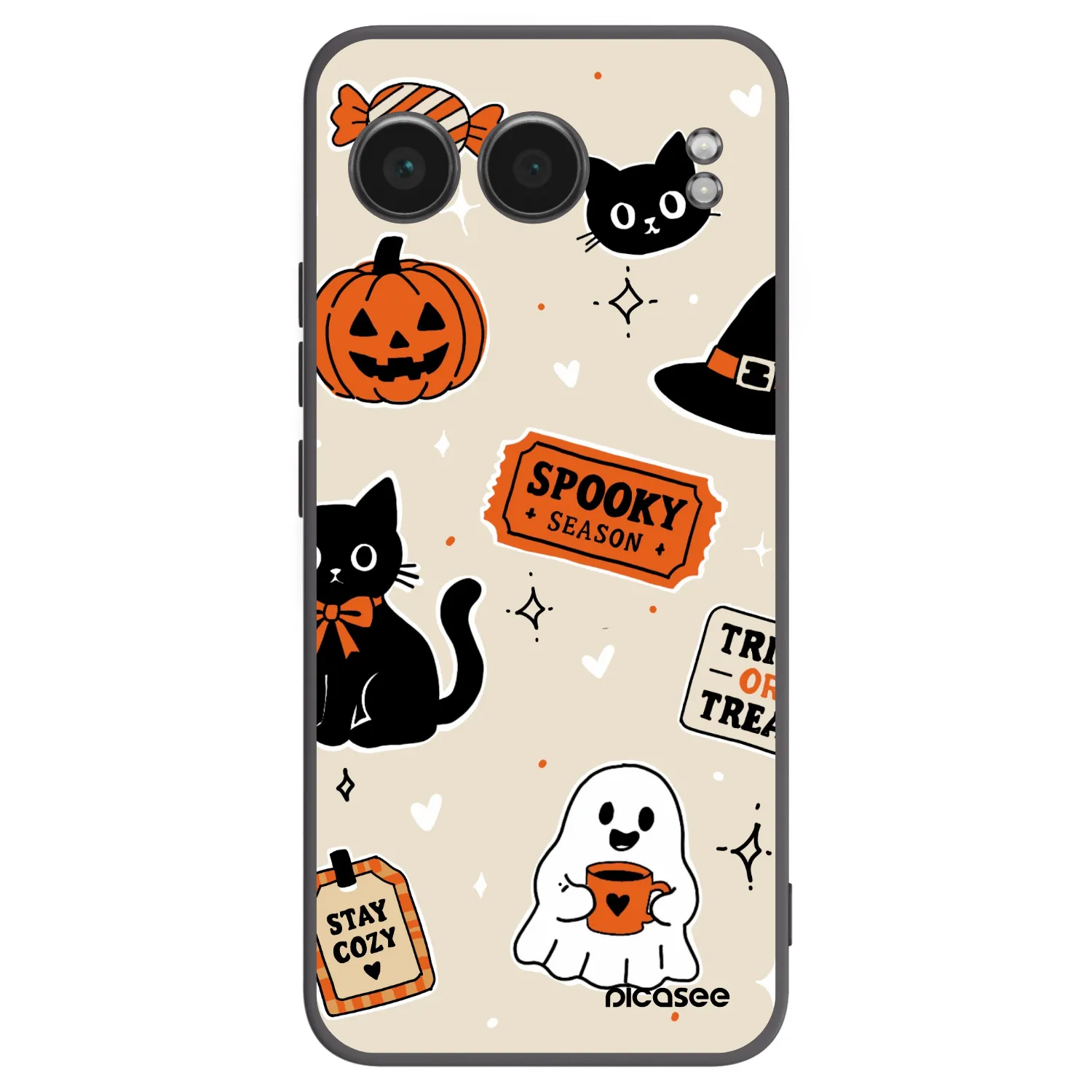 Picasee silikonski črni ovitek za OnePlus Nord 4 - Halloween stickers