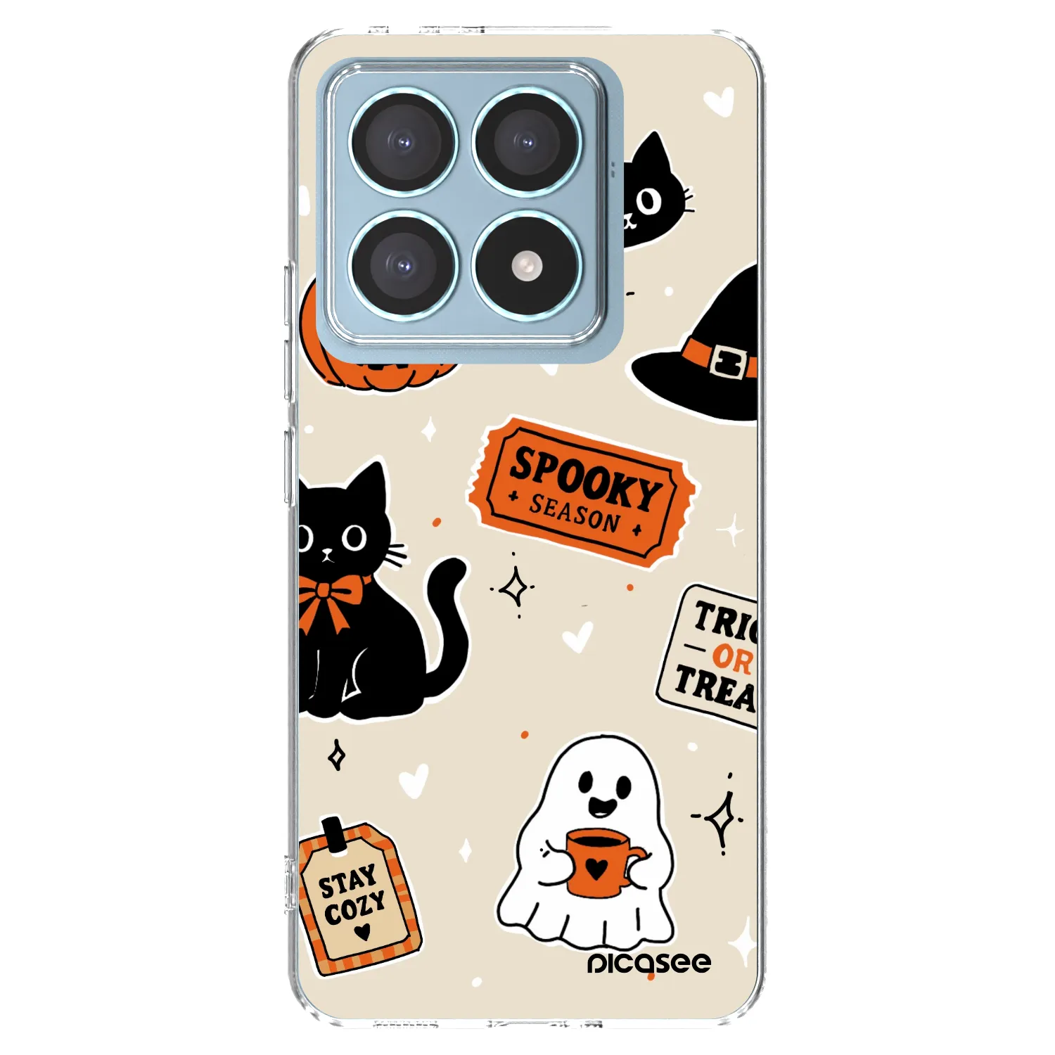Picasee silikonski prozorni ovitek za Xiaomi 14T Pro - Halloween stickers
