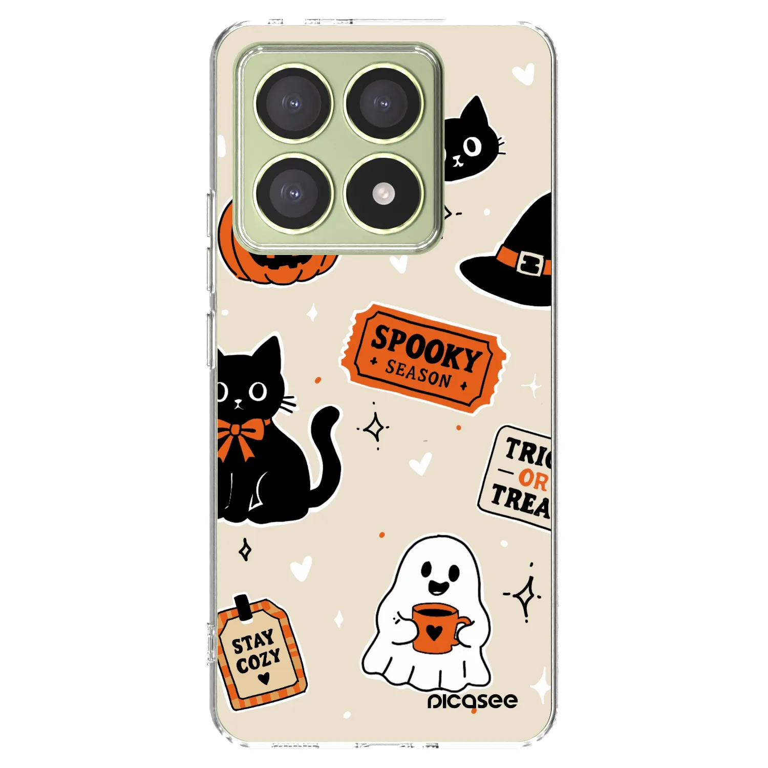 Picasee silikonski prozorni ovitek za Xiaomi 14T - Halloween stickers