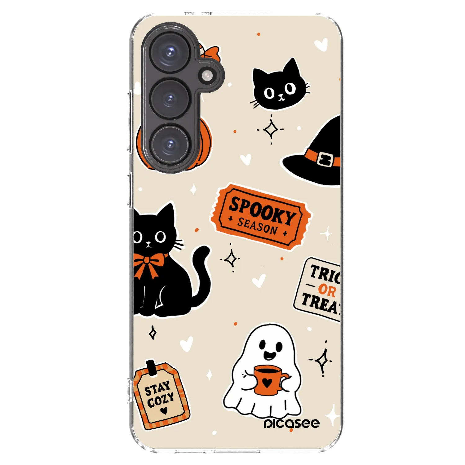 Picasee silikonski prozorni ovitek za Samsung Galaxy S24 FE S721B - Halloween stickers