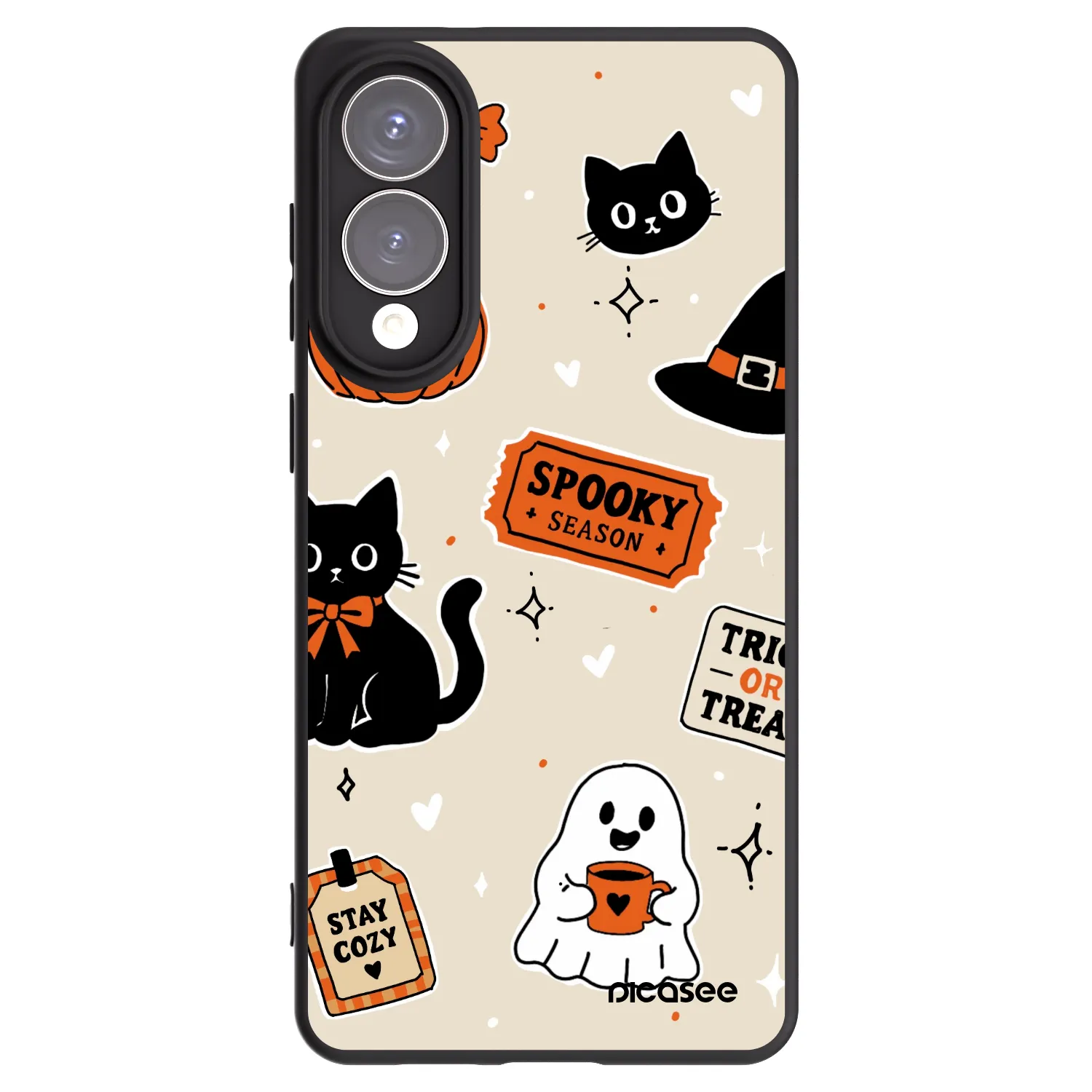 Picasee silikonski črni ovitek za Samsung Galaxy S25 Edge 5G - Halloween stickers
