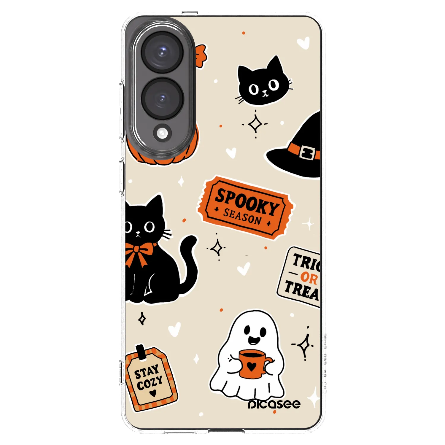 Picasee silikonski prozorni ovitek za Samsung Galaxy S25 Edge 5G - Halloween stickers