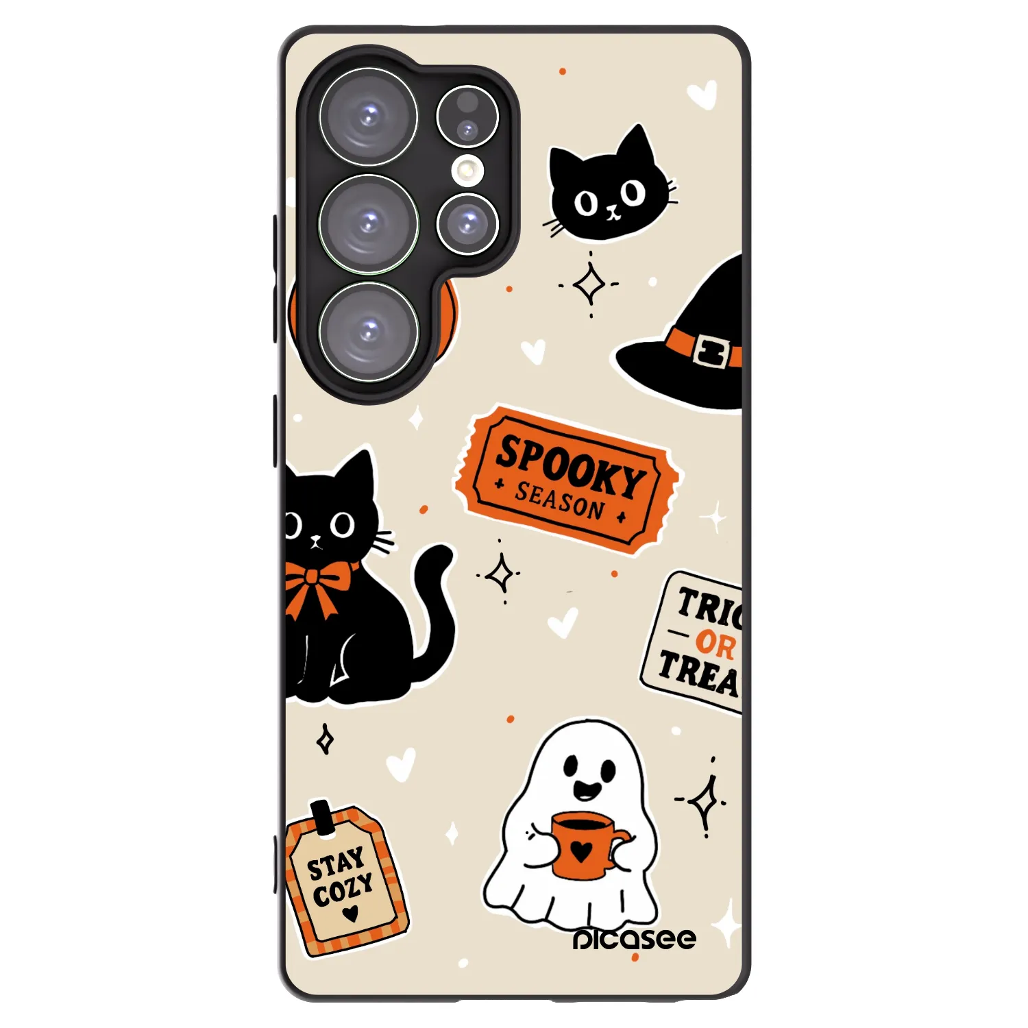 Picasee silikonski črni ovitek za Samsung Galaxy S25 Ultra 5G - Halloween stickers