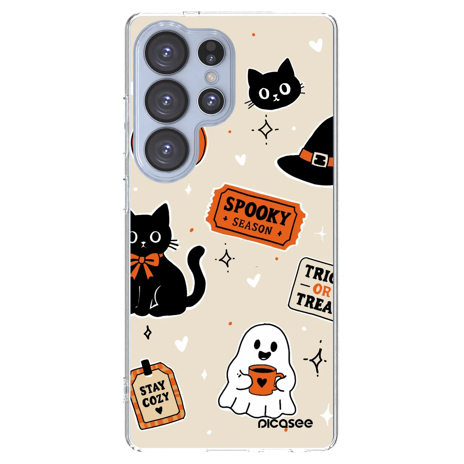 Picasee silikonski prozorni ovitek za Samsung Galaxy S25 Ultra 5G - Halloween stickers