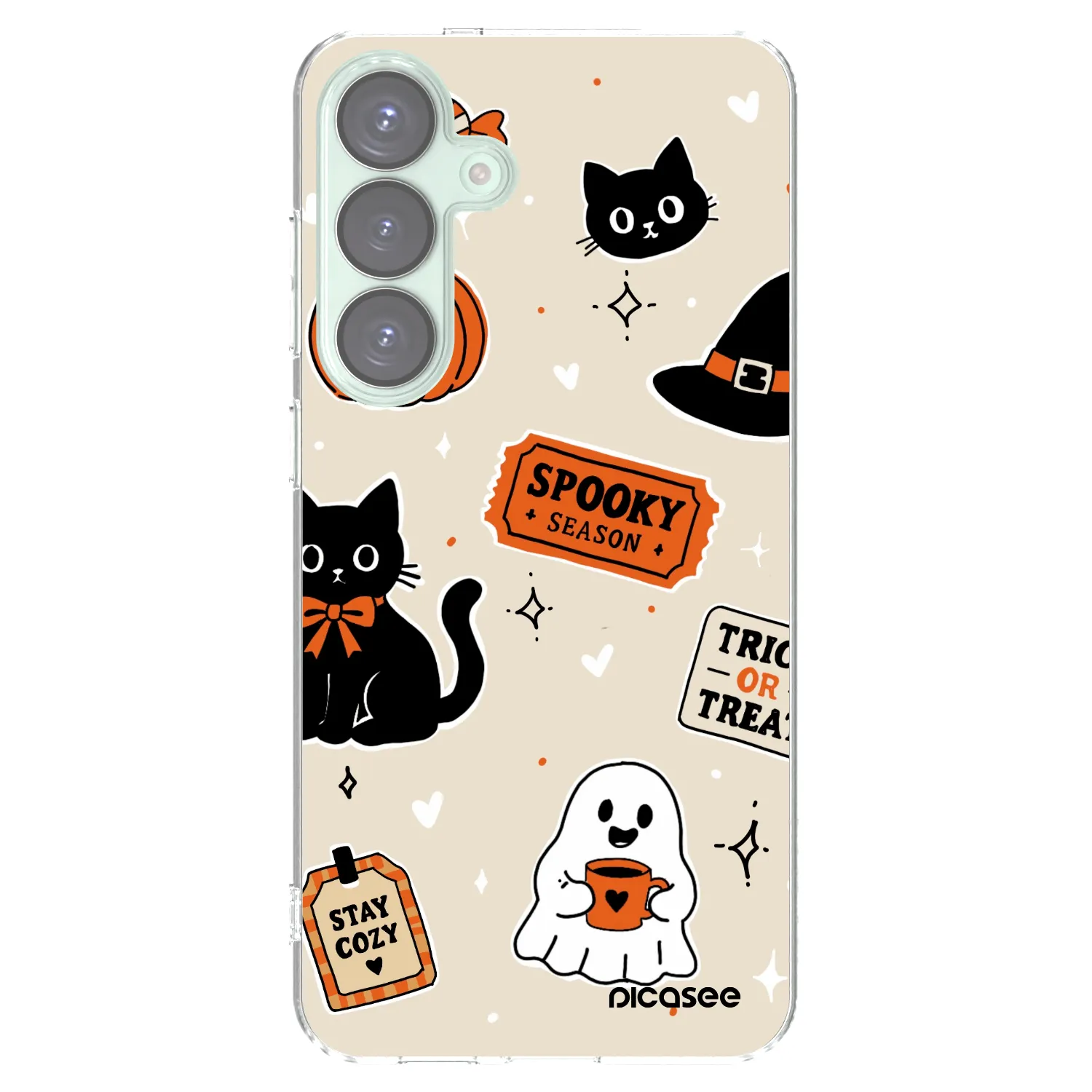 Picasee silikonski prozorni ovitek za Samsung Galaxy S25+ 5G - Halloween stickers
