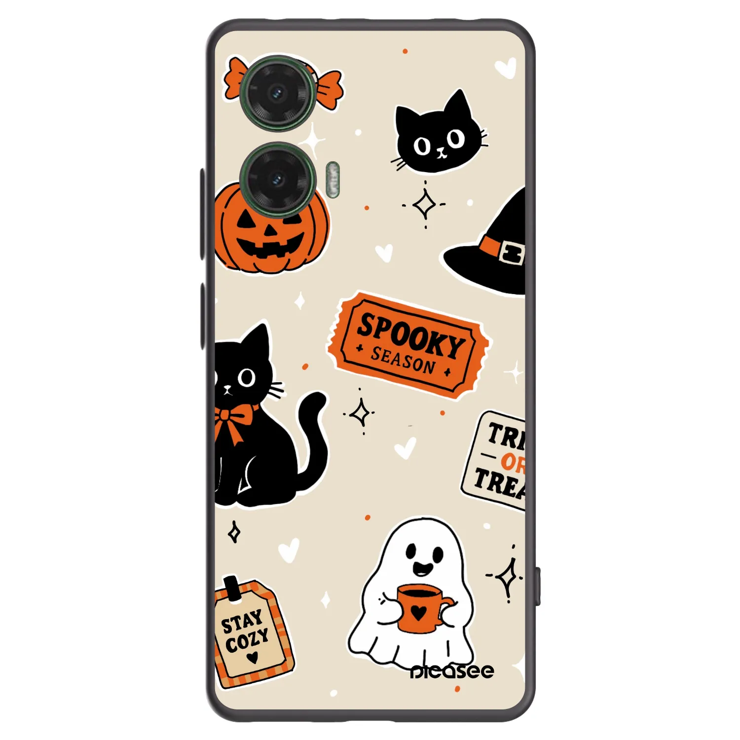 Picasee silikonski črni ovitek za Motorola Moto G35 5G - Halloween stickers