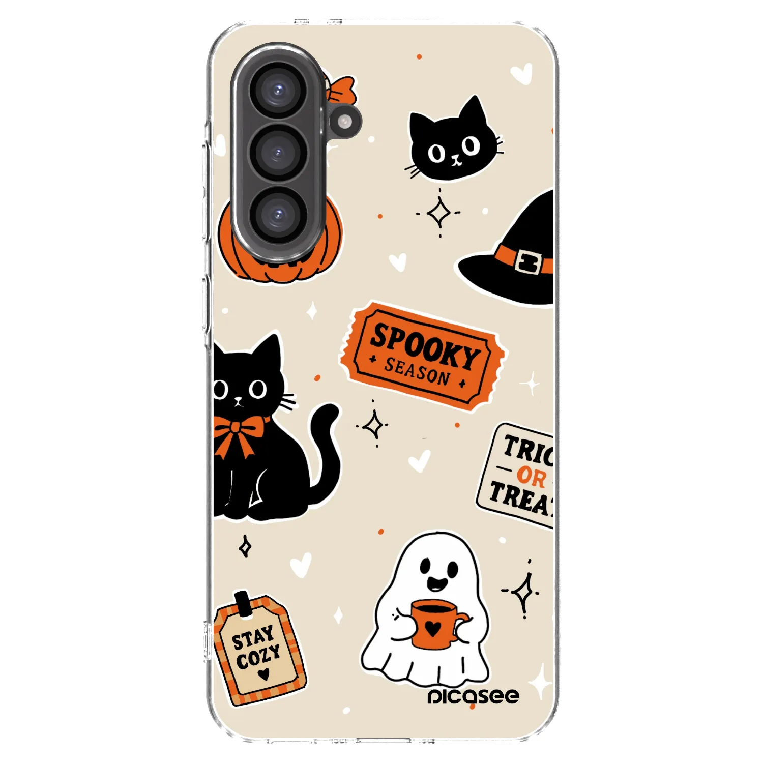 Picasee silikonski prozorni ovitek za Samsung Galaxy A56 5G A566B - Halloween stickers