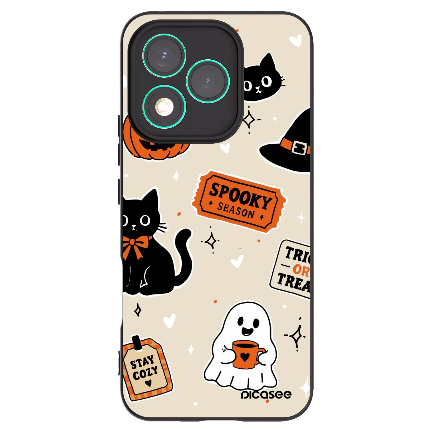 Picasee silikonski črni ovitek za Honor 400 Lite 5G - Halloween stickers