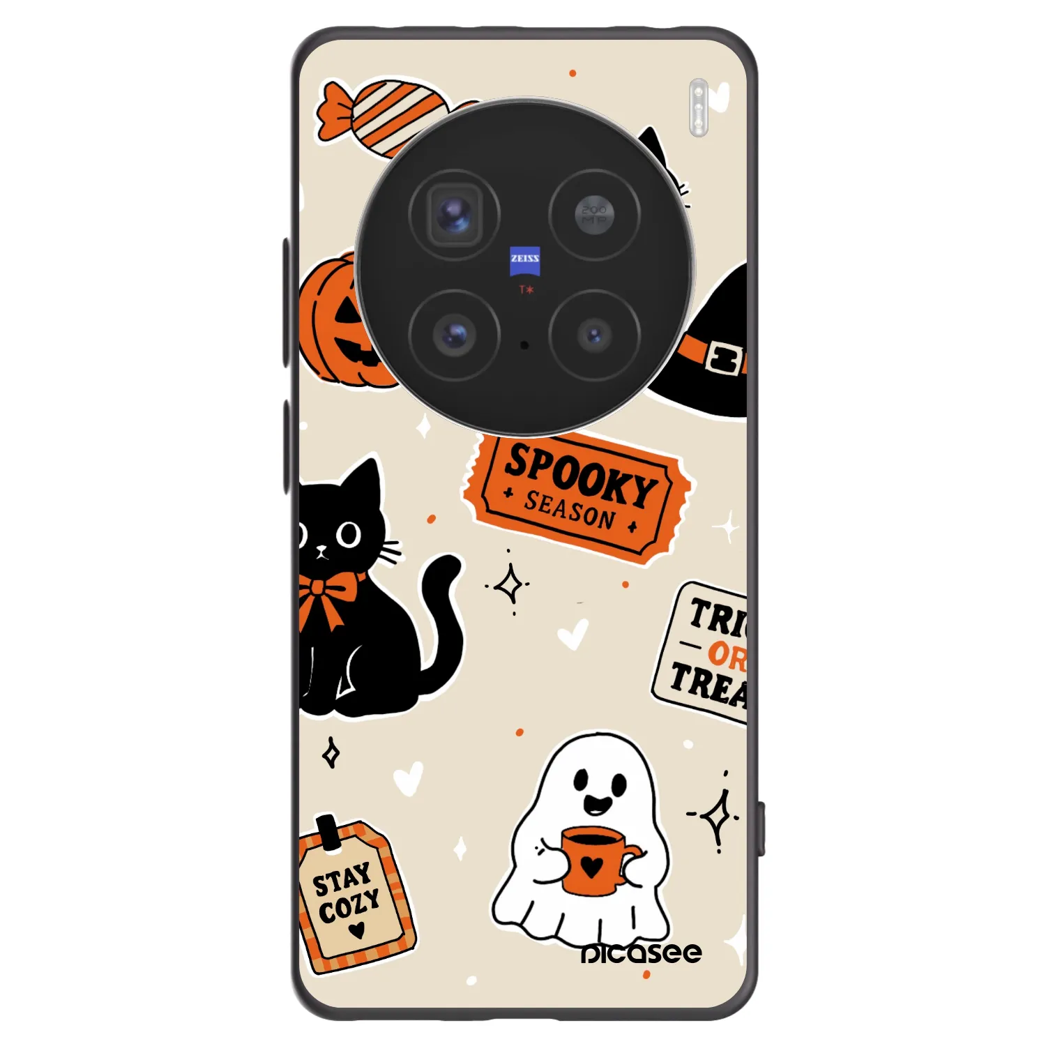 Picasee silikonski črni ovitek za Vivo X200 Pro - Halloween stickers