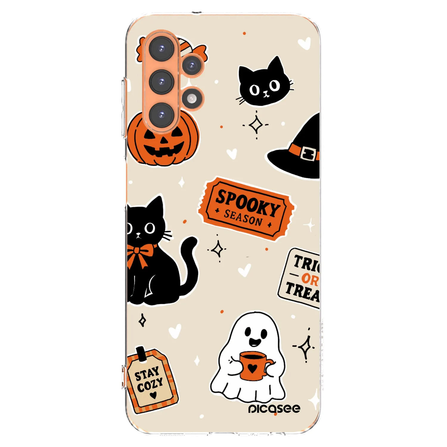 Picasee silikonski prozorni ovitek za Samsung Galaxy A13 5G - Halloween stickers
