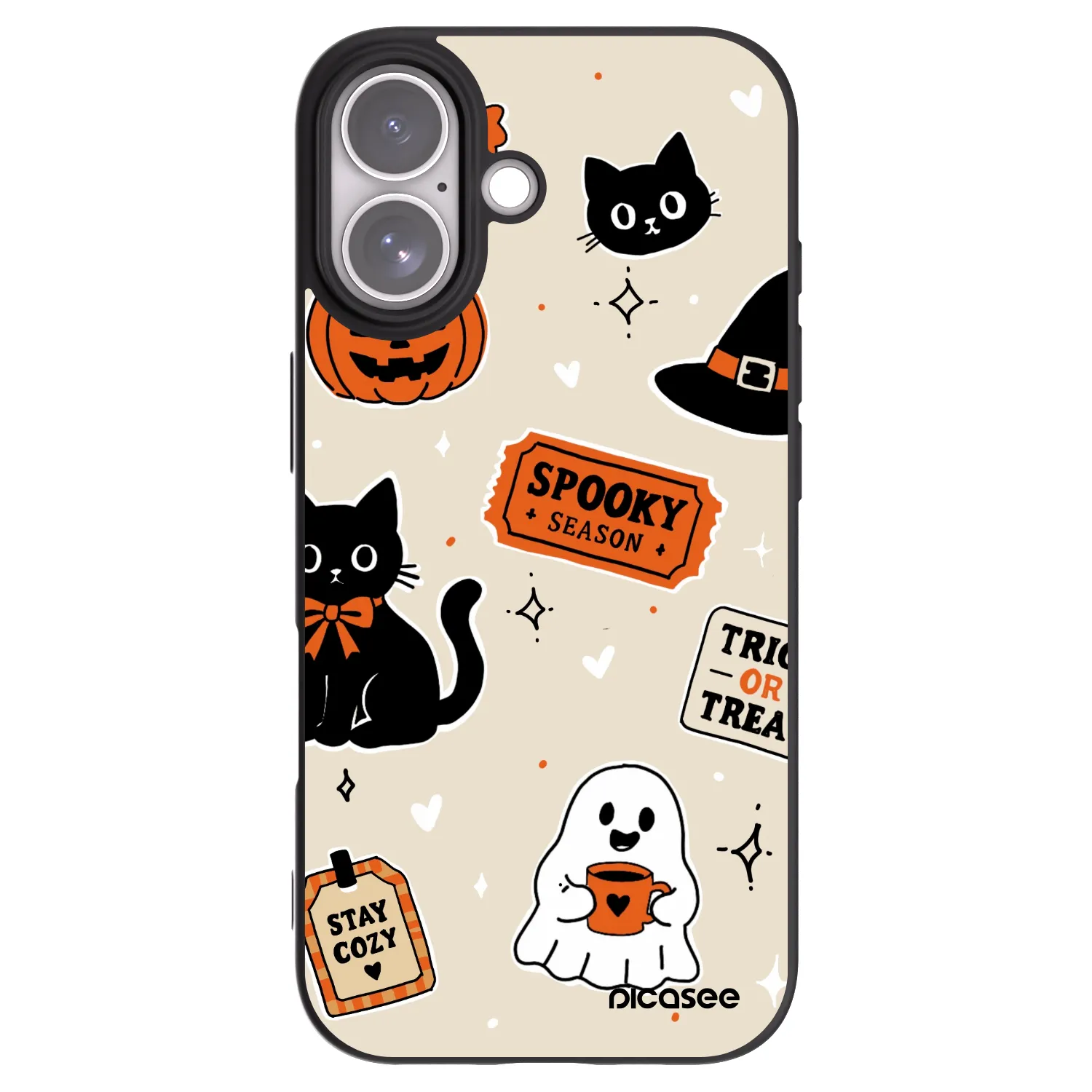 Picasee silikonski črni ovitek za Apple iPhone 17 - Halloween stickers