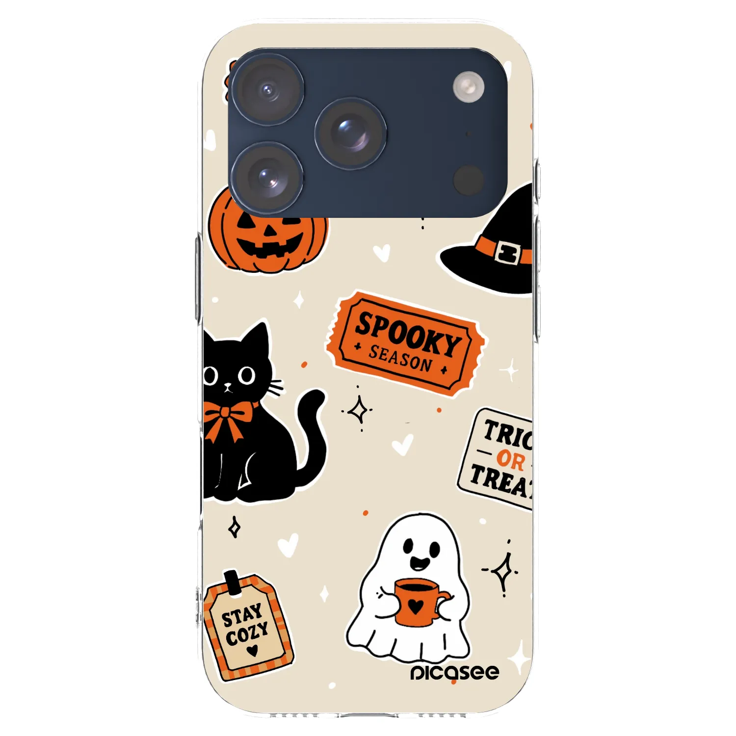 Picasee silikonski prozorni ovitek za Apple iPhone 17 Pro - Halloween stickers