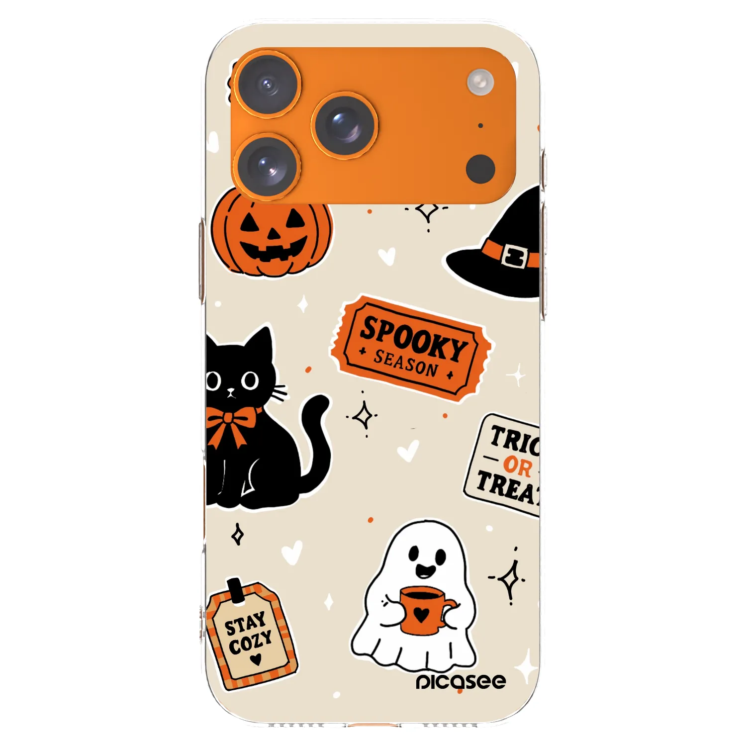 Picasee silikonski prozorni ovitek za Apple iPhone 17 Pro Max - Halloween stickers